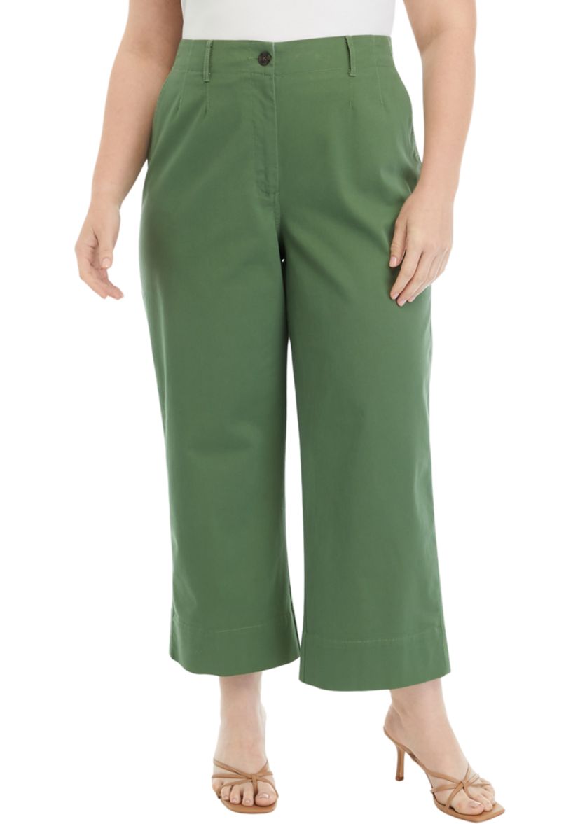 Plus Size Cropped Chino Pants