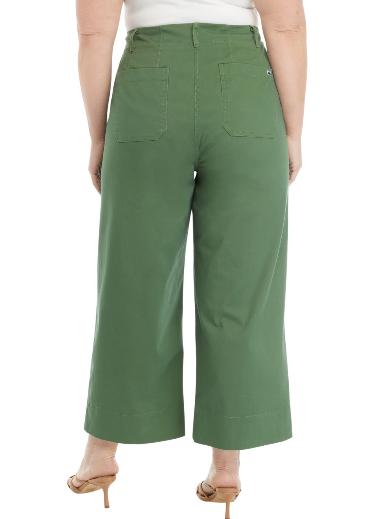 Plus Size Cropped Chino Pants