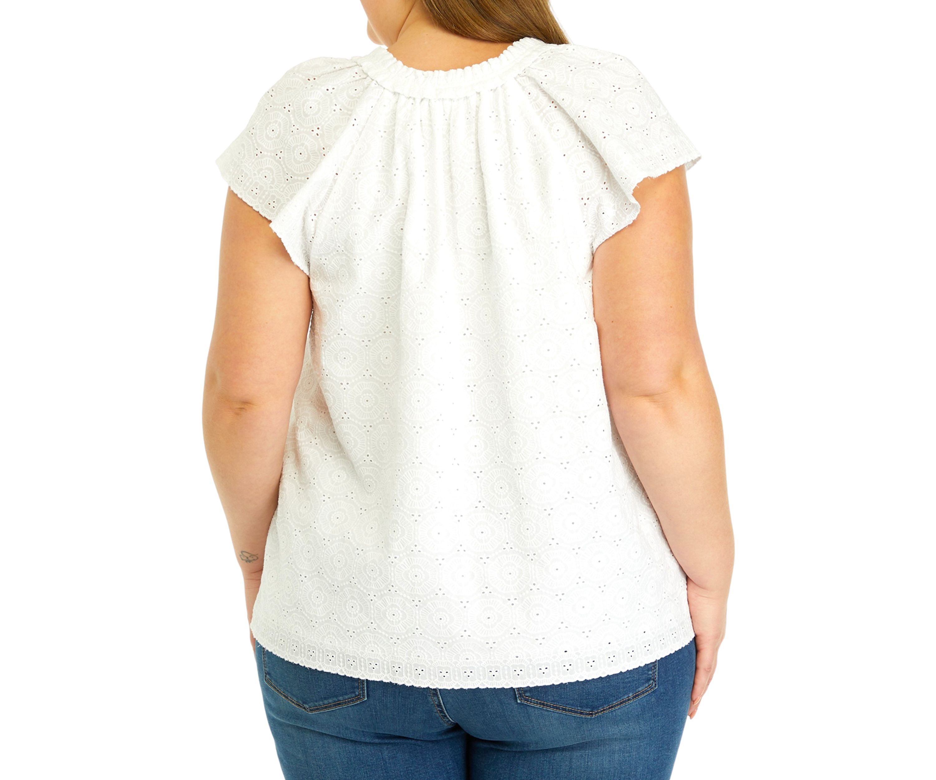 Plus Size Eyelet Top 
