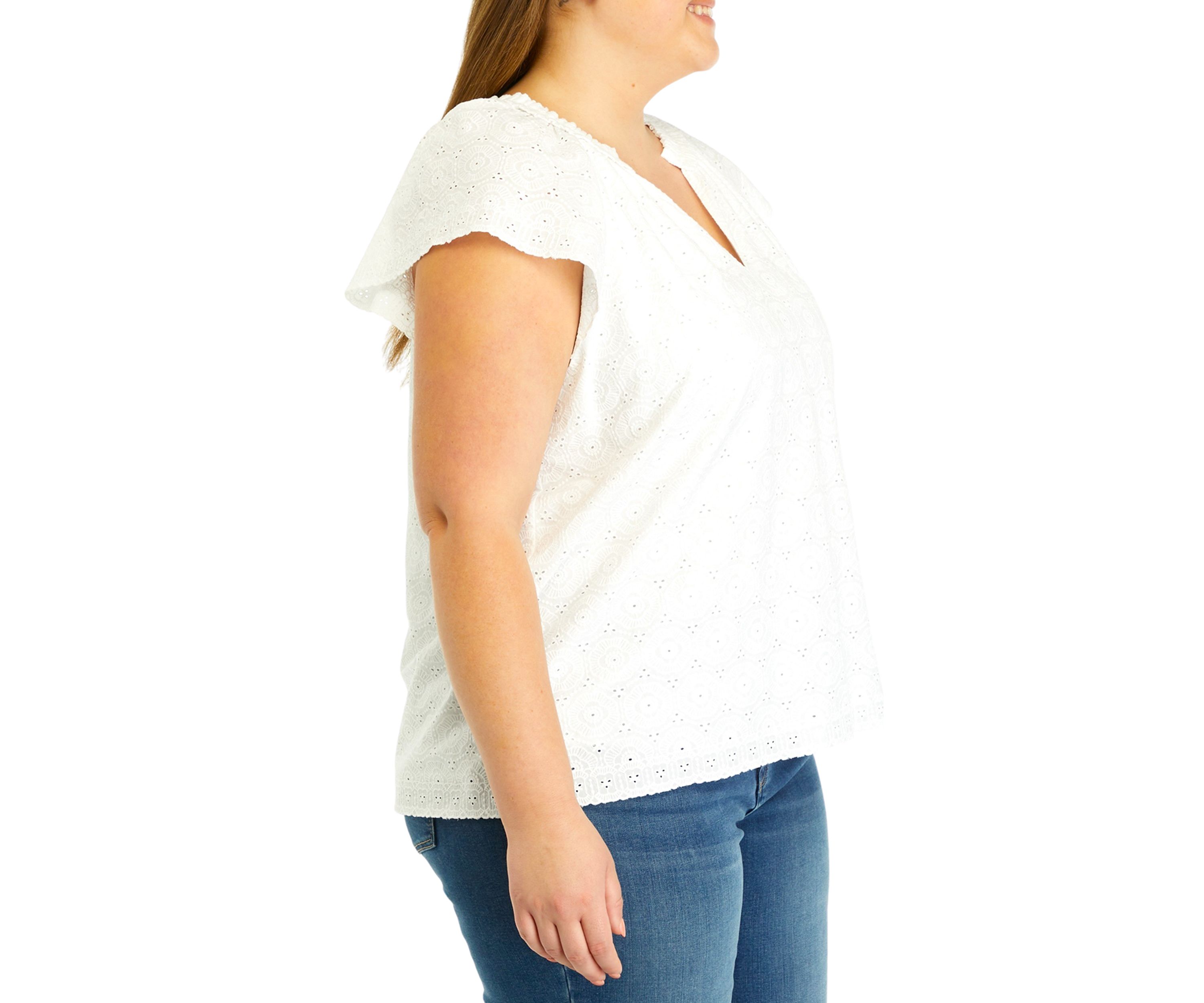 Plus Size Eyelet Top 