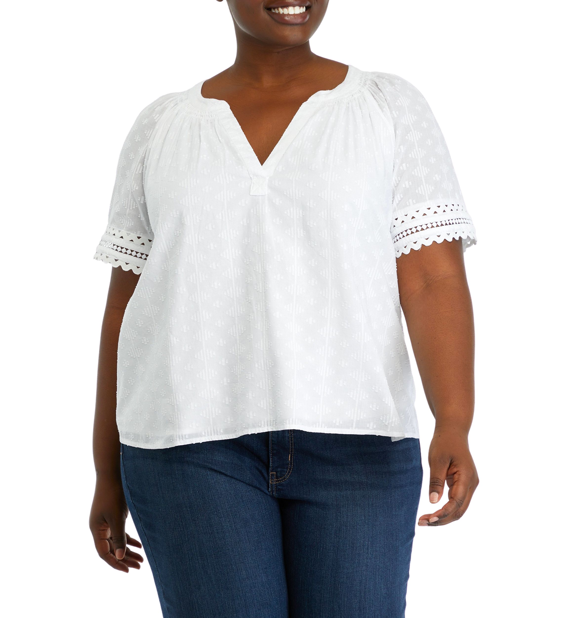 Plus Size Ric Rac Trim Top