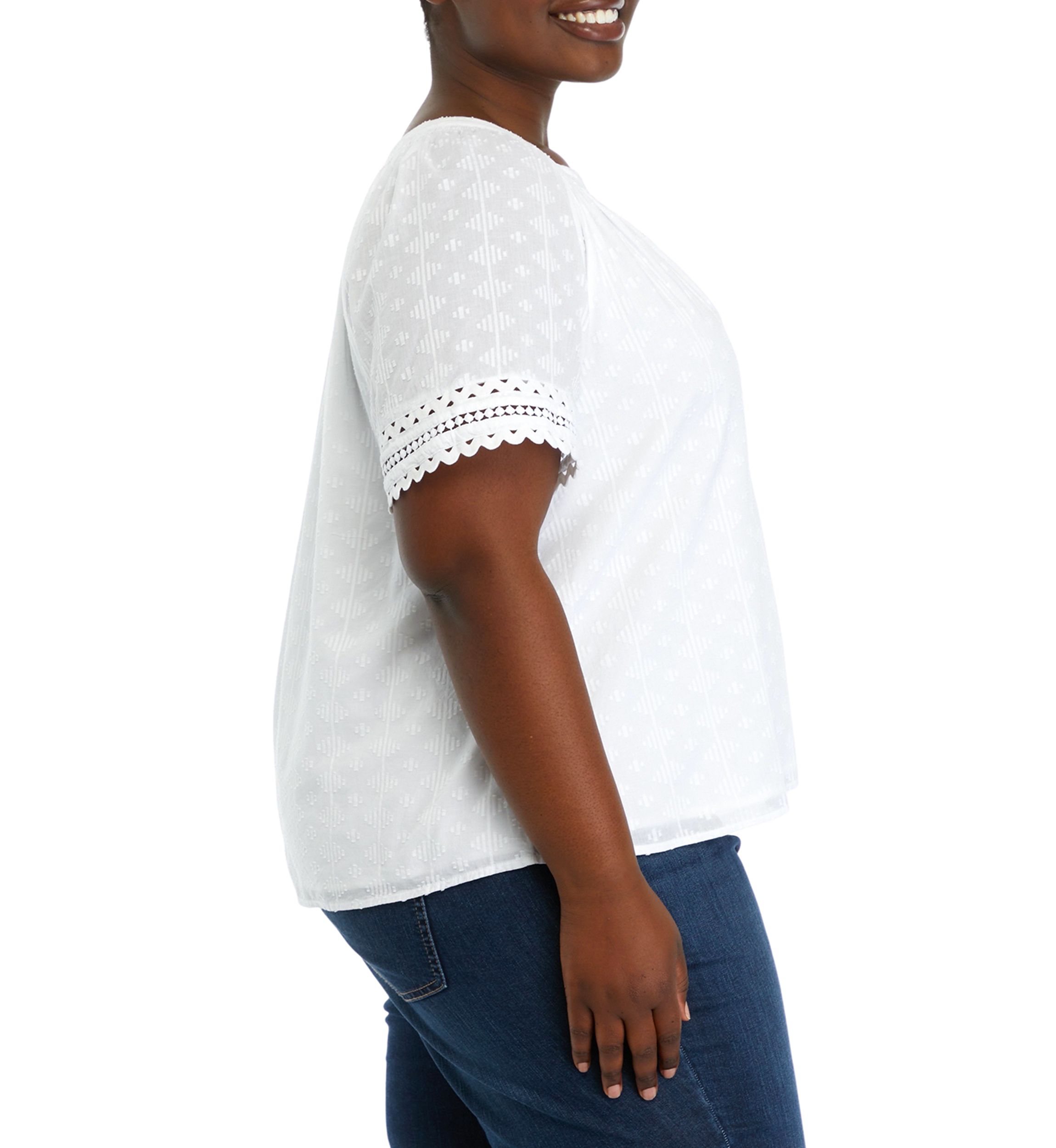 Plus Size Ric Rac Trim Top