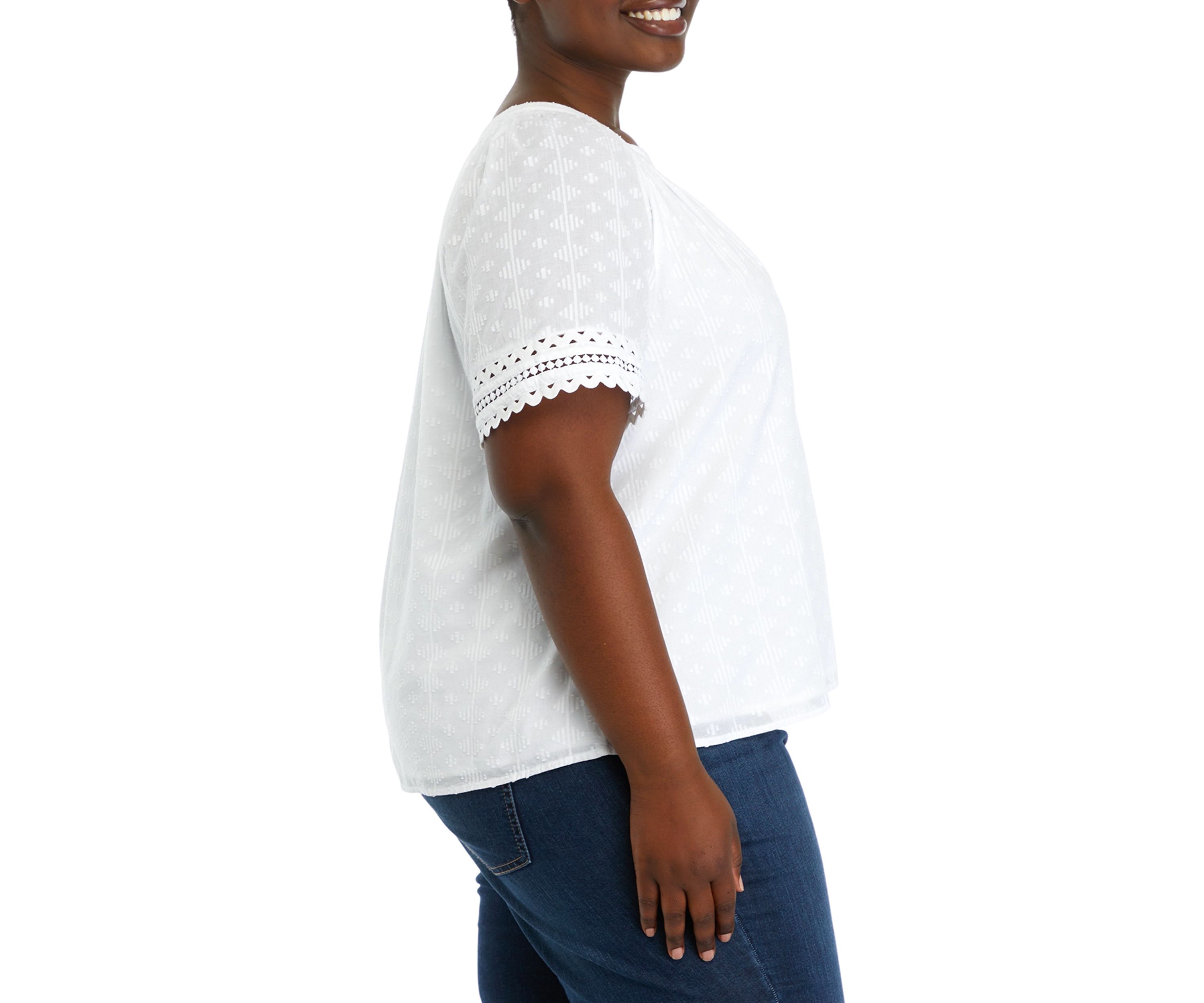 Plus Size Ric Rac Trim Top
