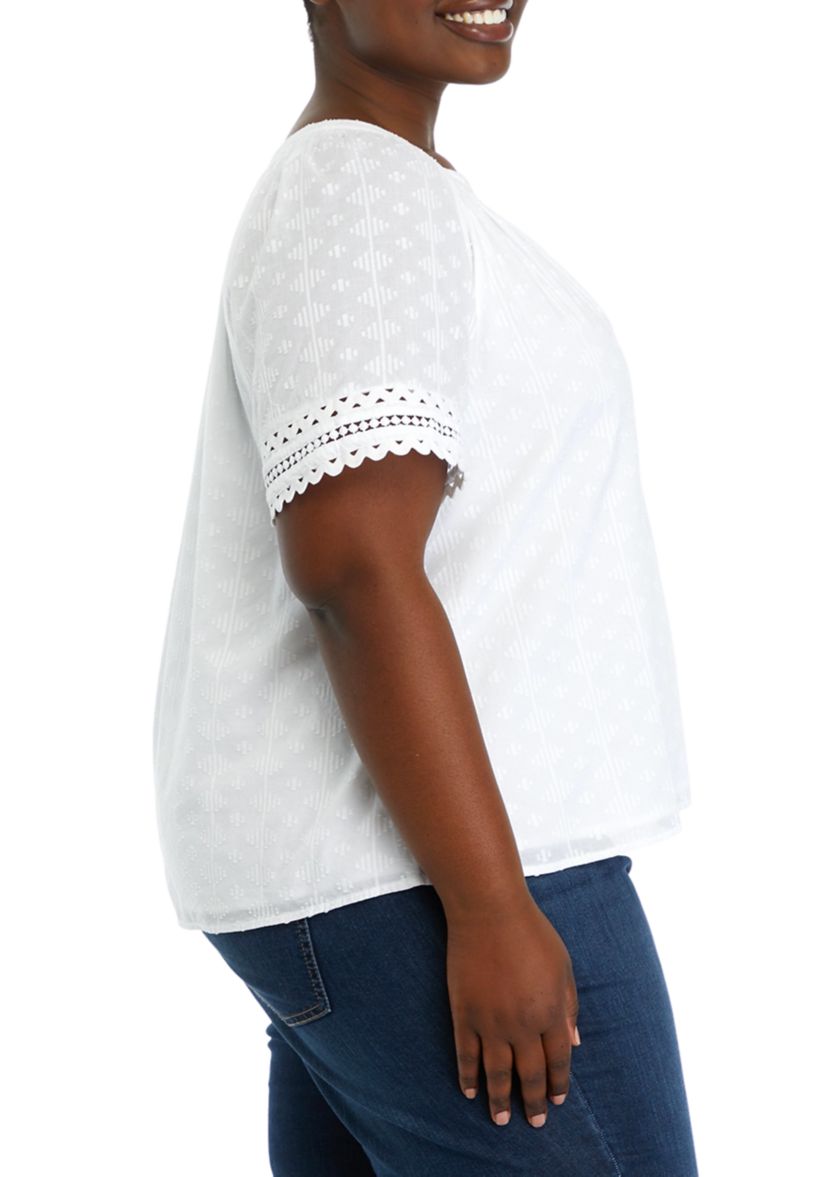 Plus Size Ric Rac Trim Top