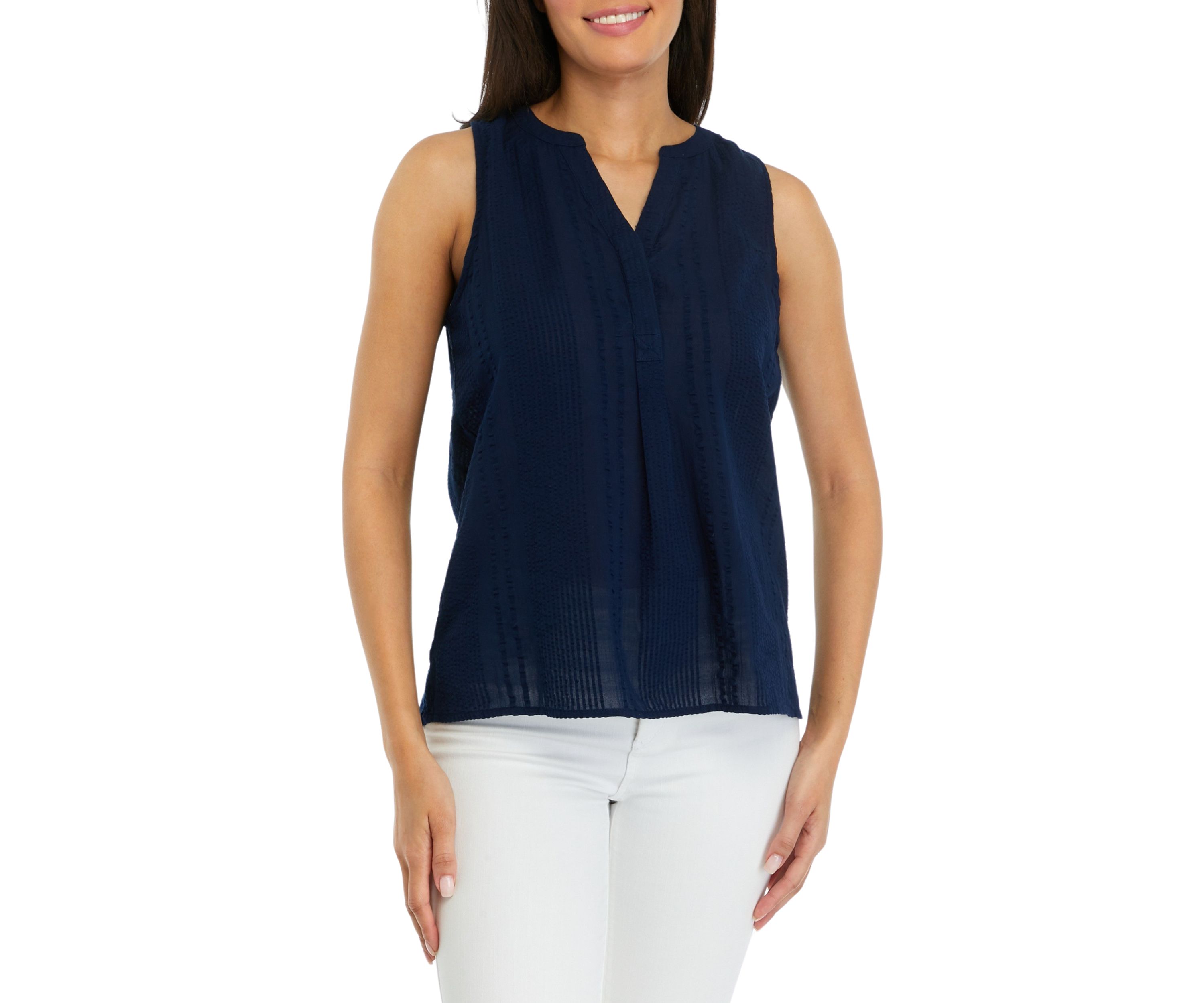 Plus Size Sleeveless Peasant Top