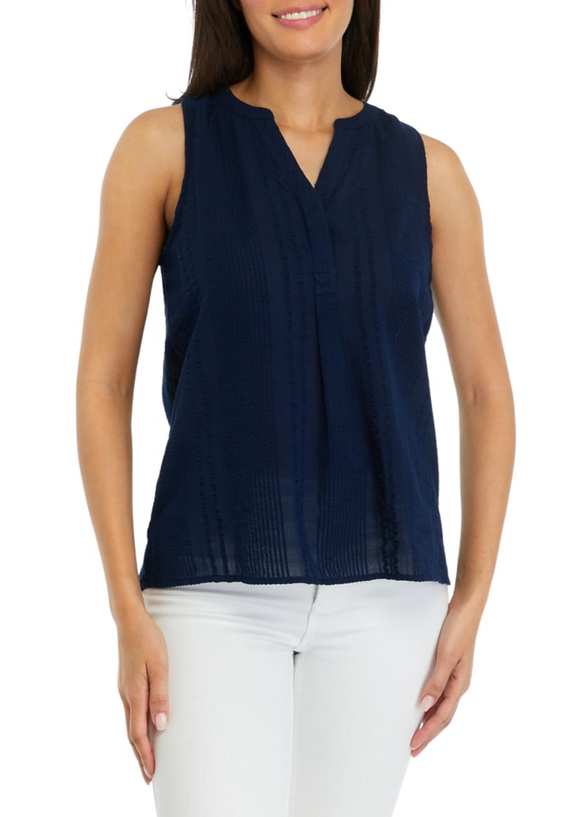 Plus Size Sleeveless Peasant Top