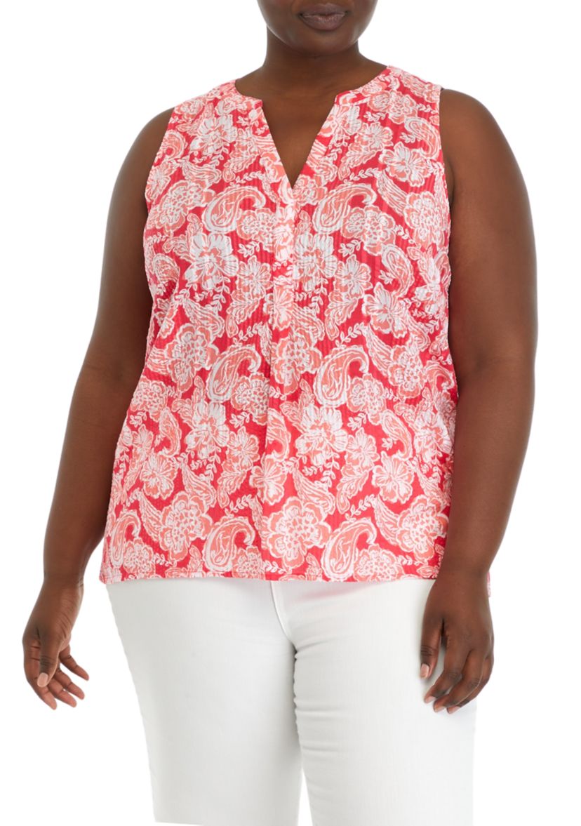 Plus Size Floral Printed Peasant Top