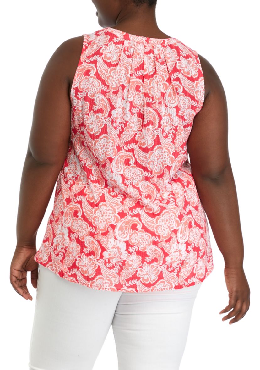 Plus Size Floral Printed Peasant Top