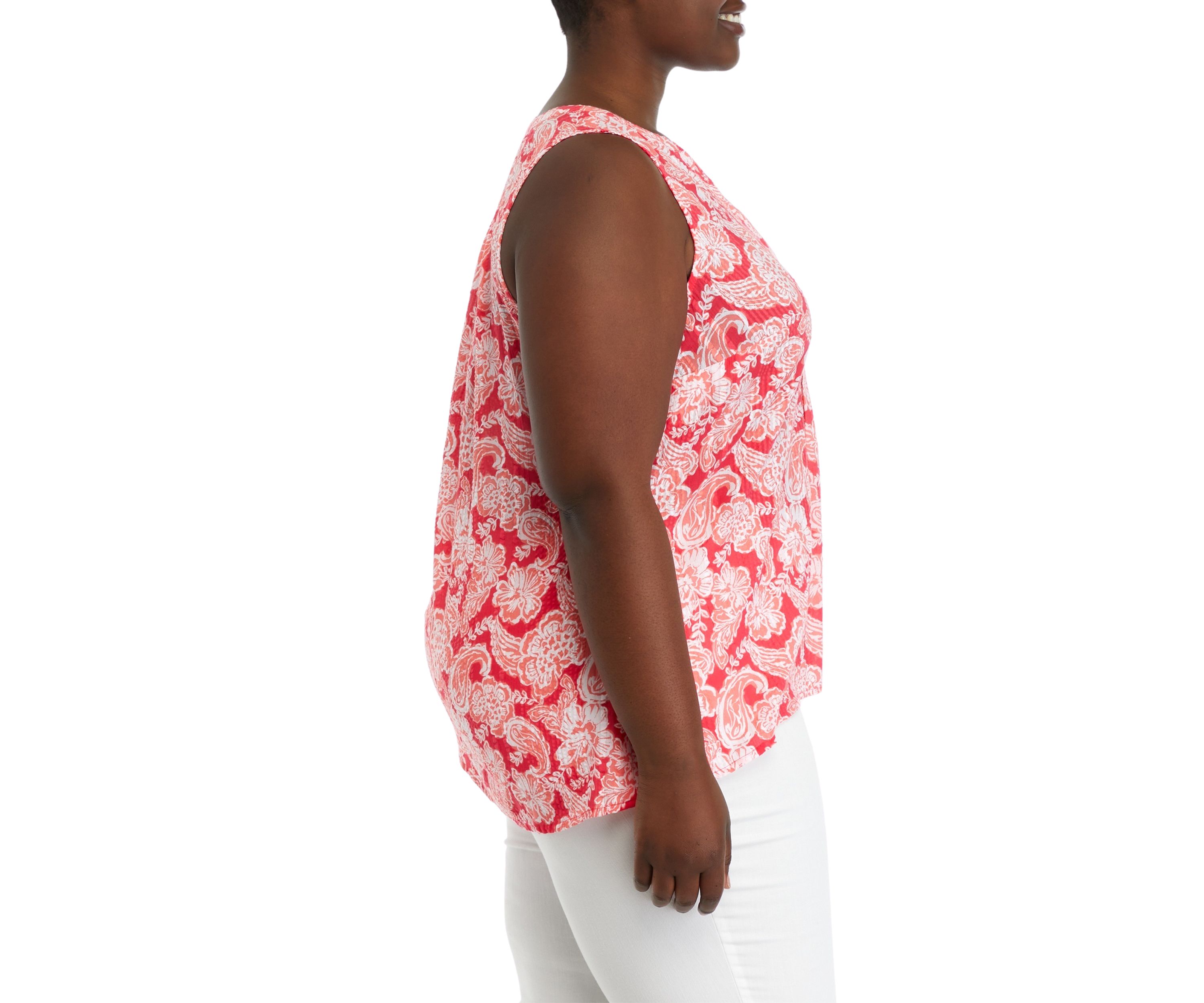 Plus Size Floral Printed Peasant Top