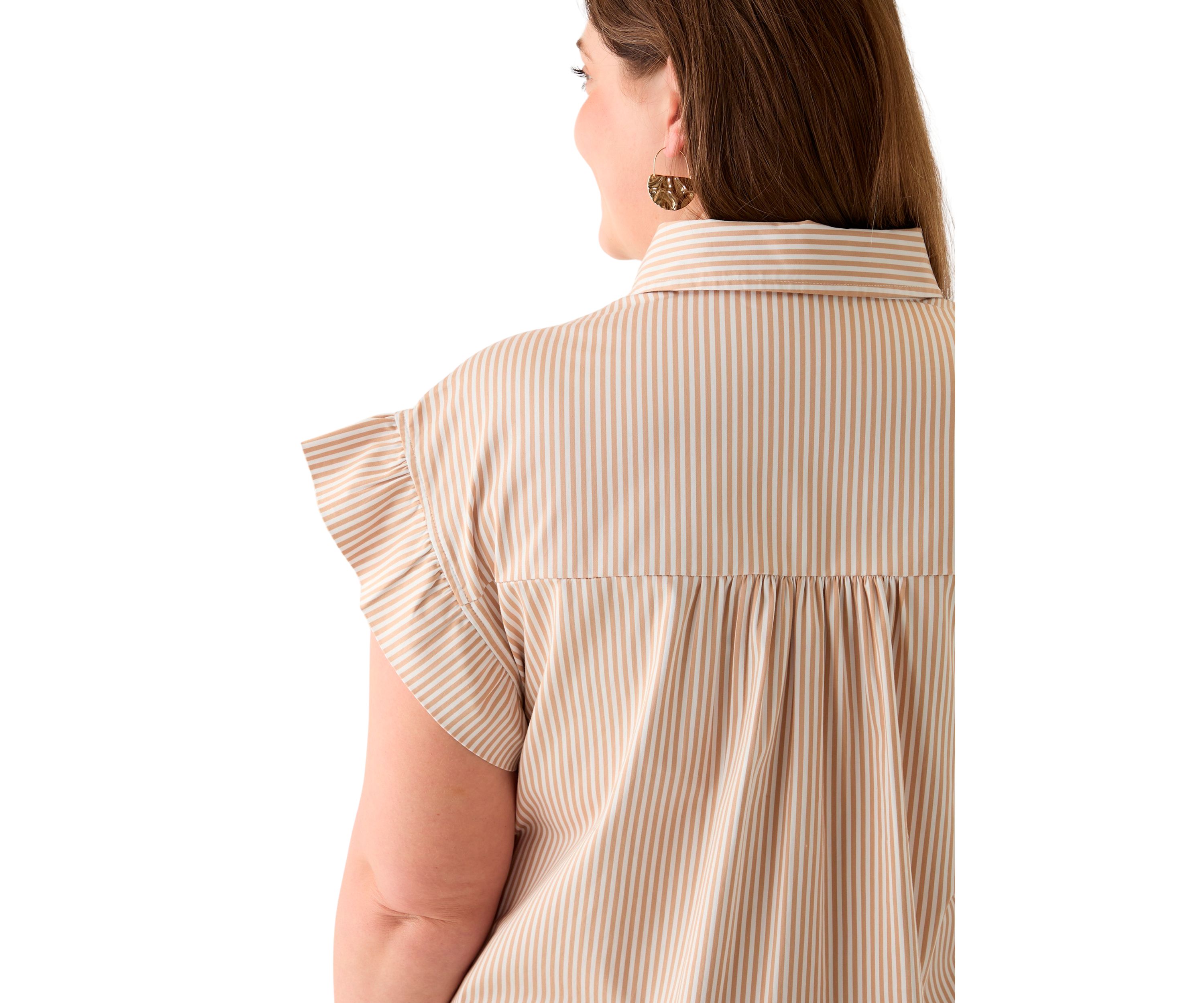Plus Size Flutter Sleeve Peplum Dress