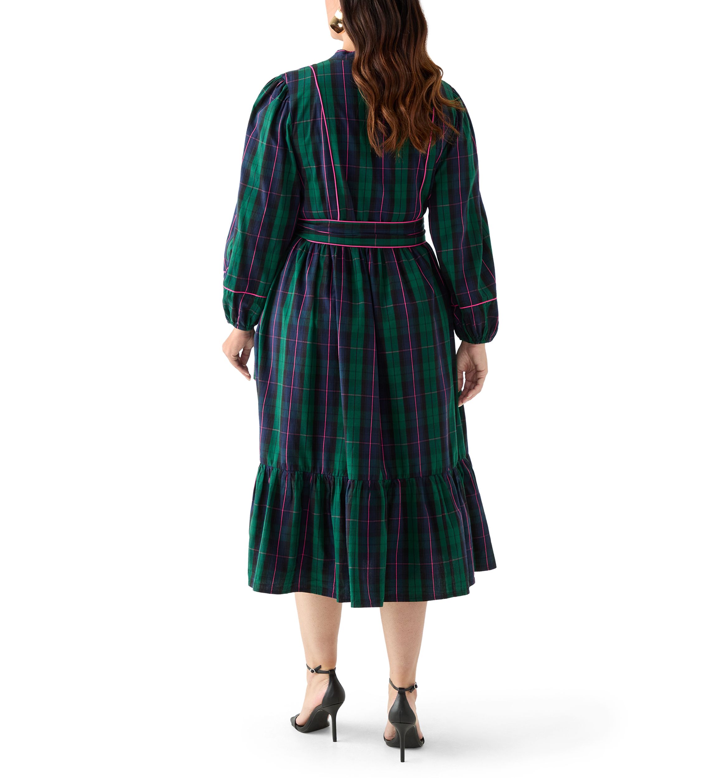 Plus Size Midi Split Neck Dress