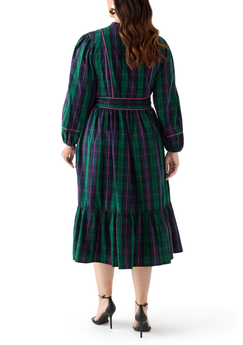 Plus Size Midi Split Neck Dress