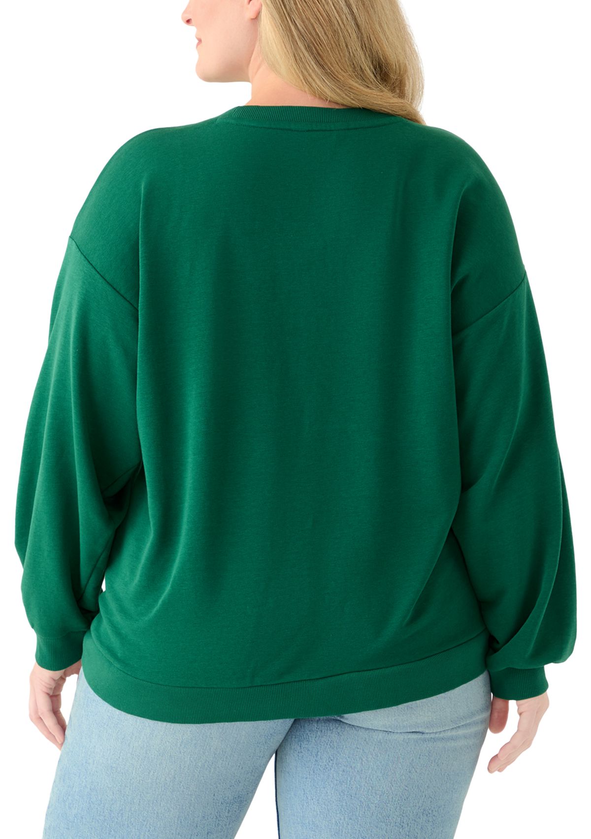 Plus Size Long Sleeve Embroidered Sweatshirt