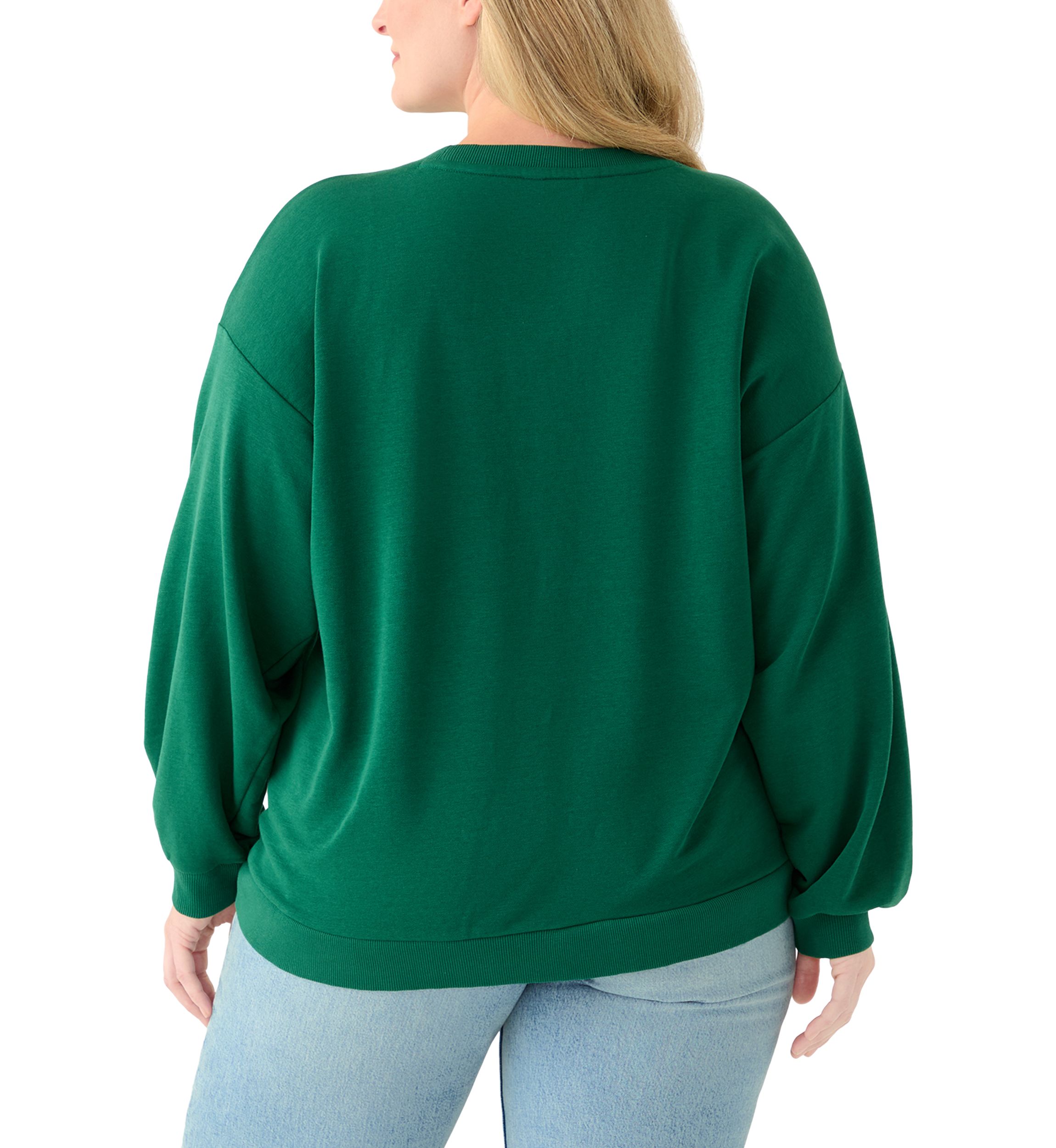Plus Size Long Sleeve Embroidered Sweatshirt