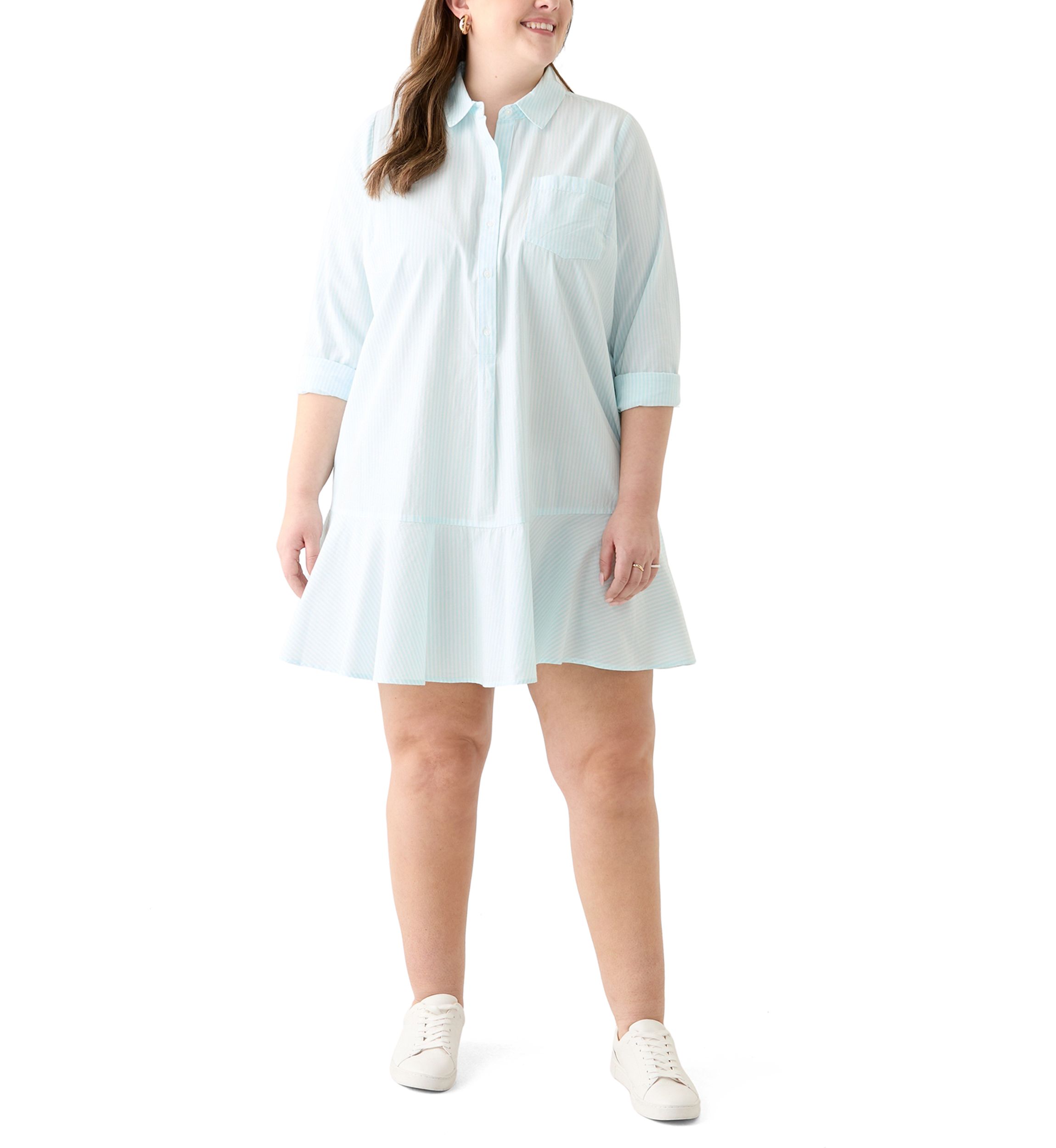 Plus Size Flounce Shirtdress