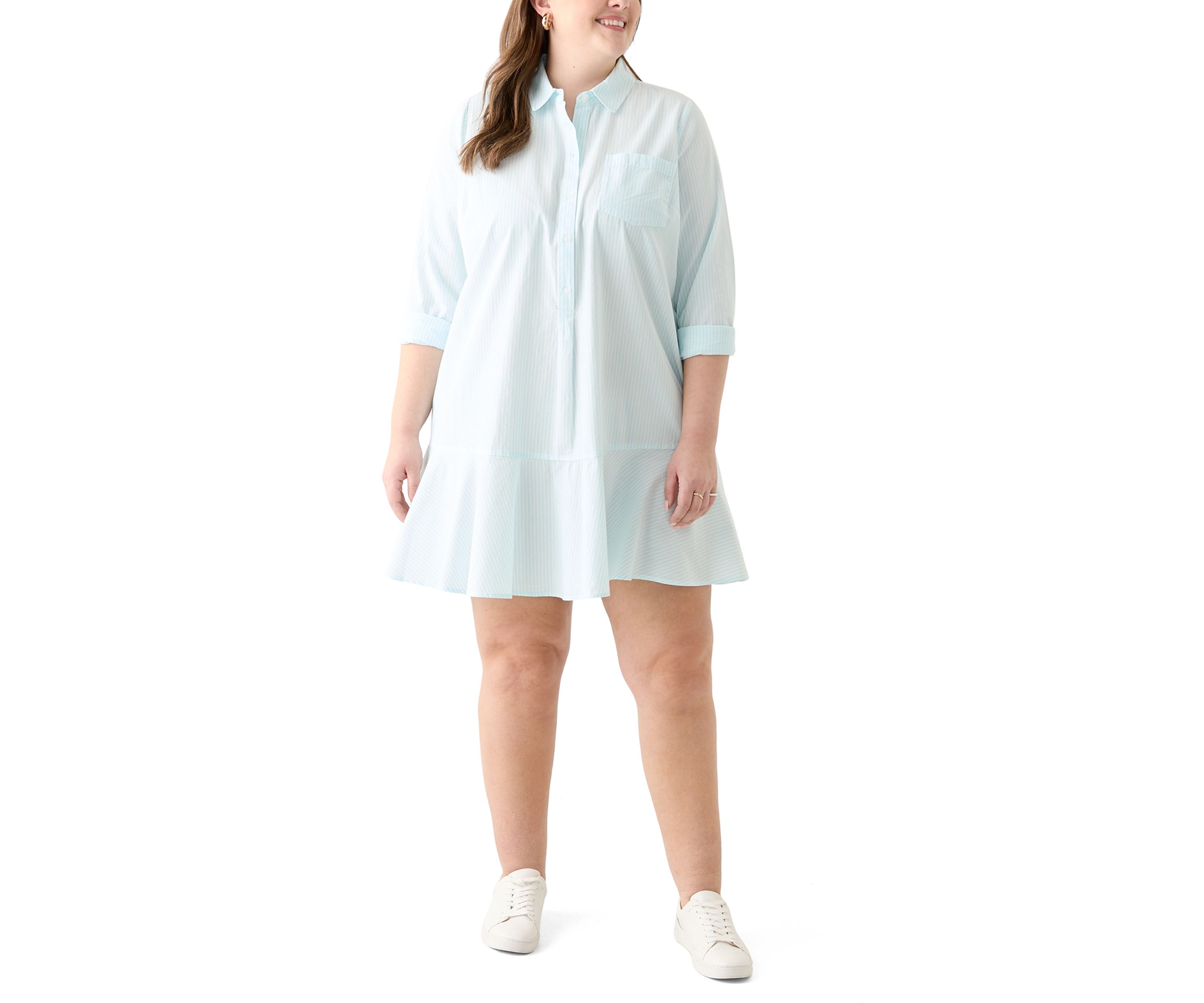 Plus Size Flounce Shirtdress