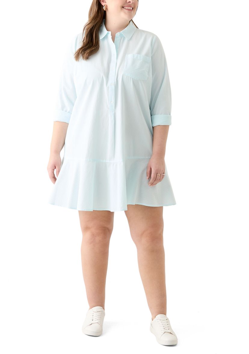 Plus Size Flounce Shirtdress