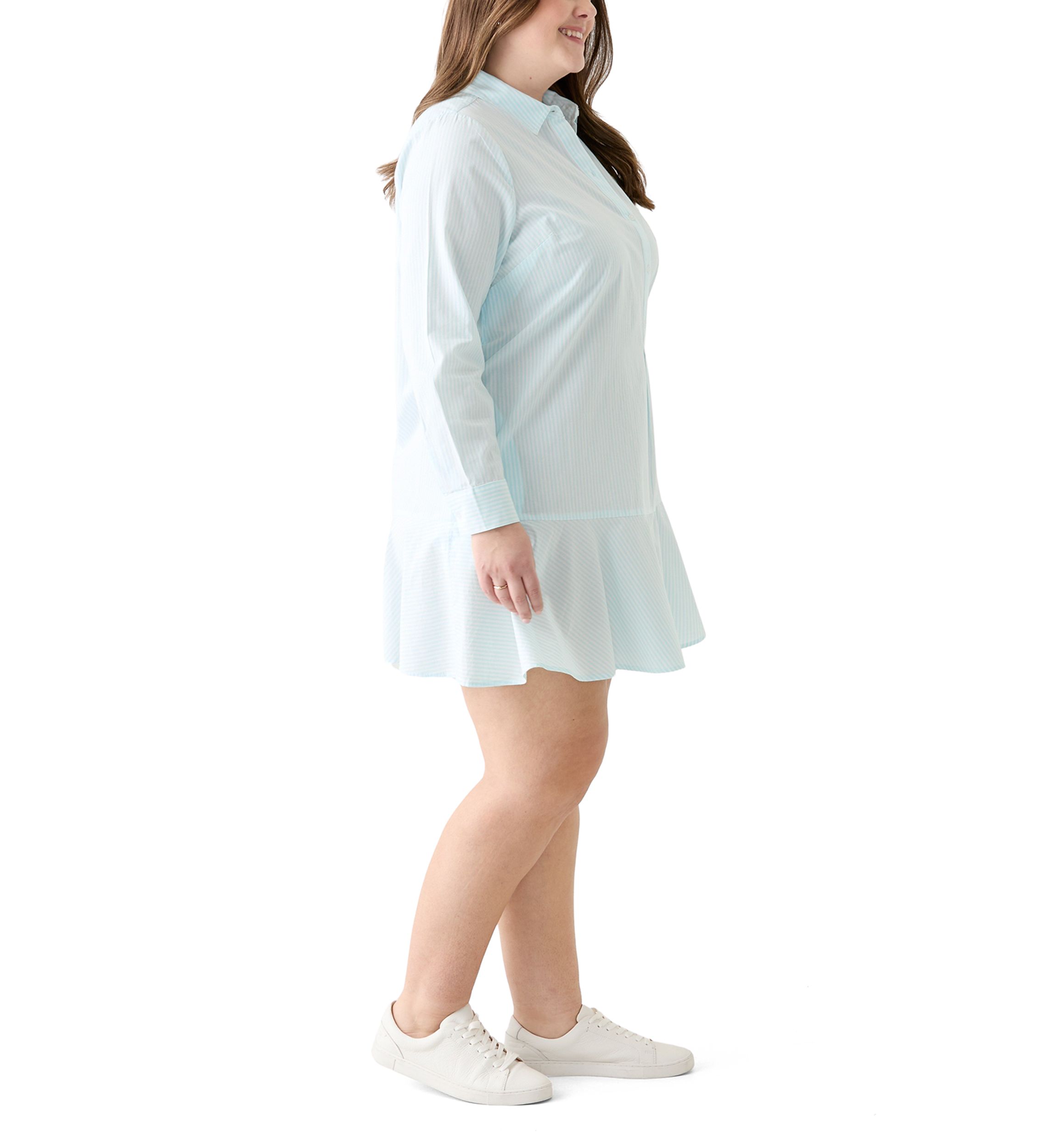 Plus Size Flounce Shirtdress