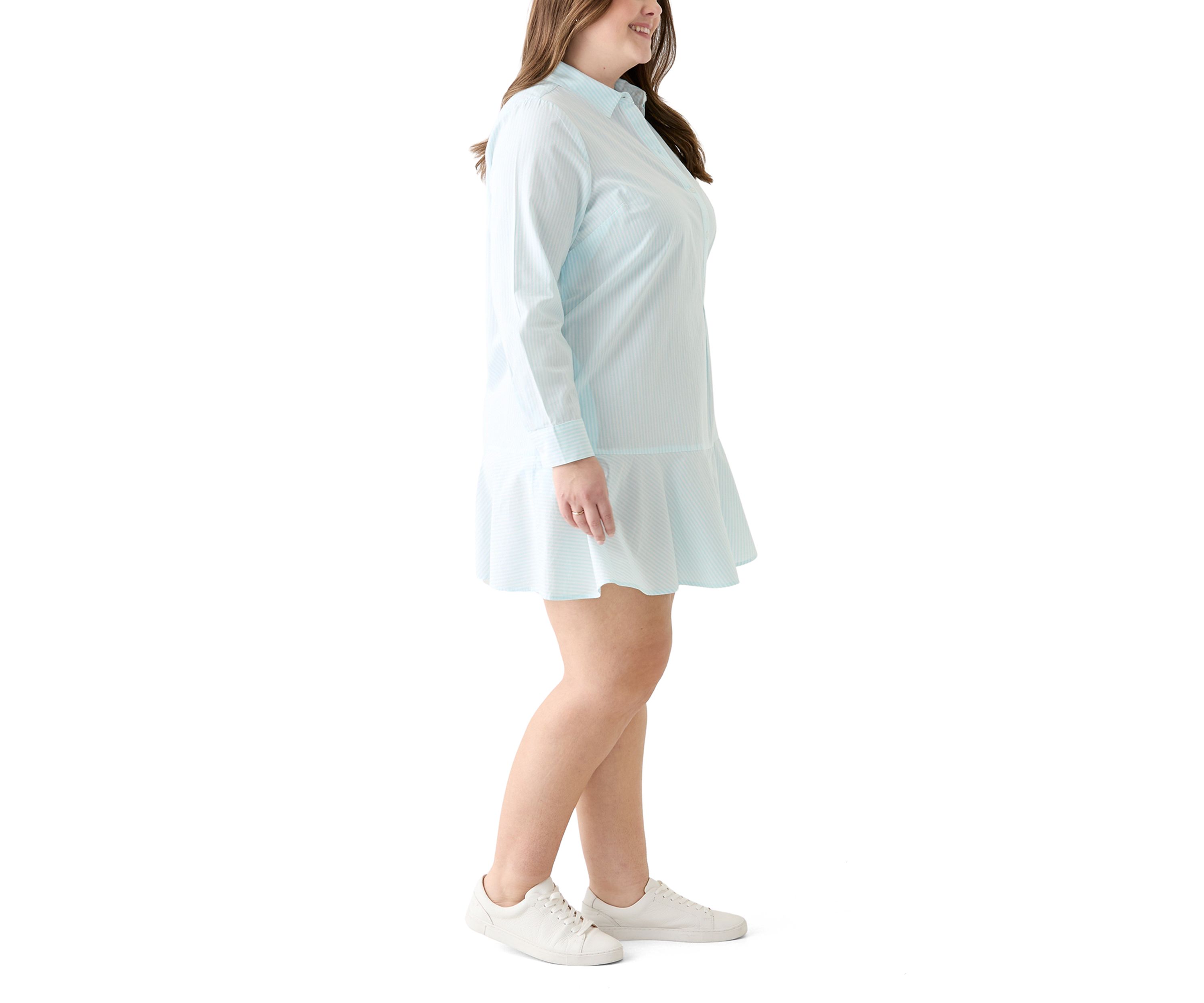 Plus Size Flounce Shirtdress