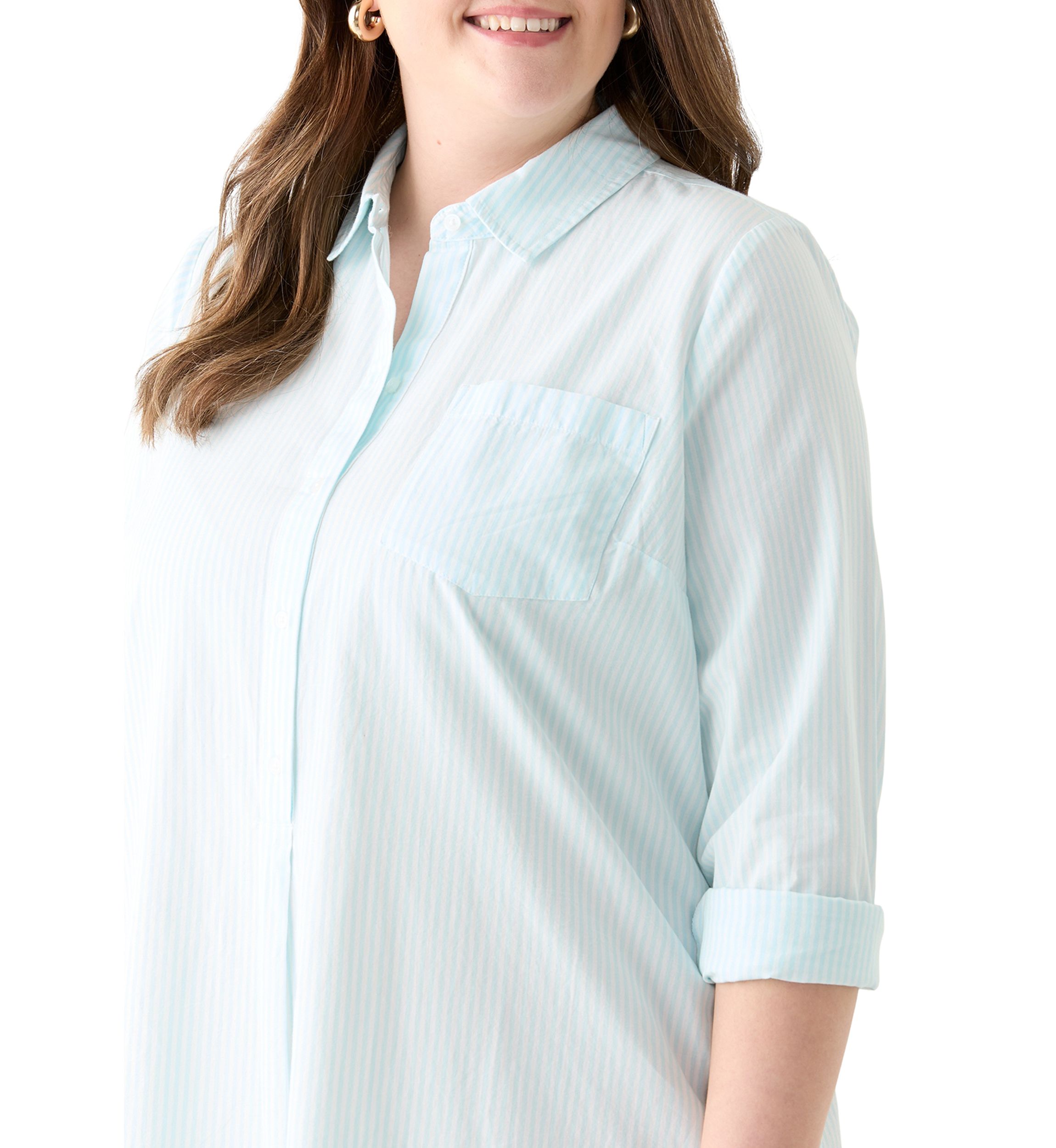 Plus Size Flounce Shirtdress