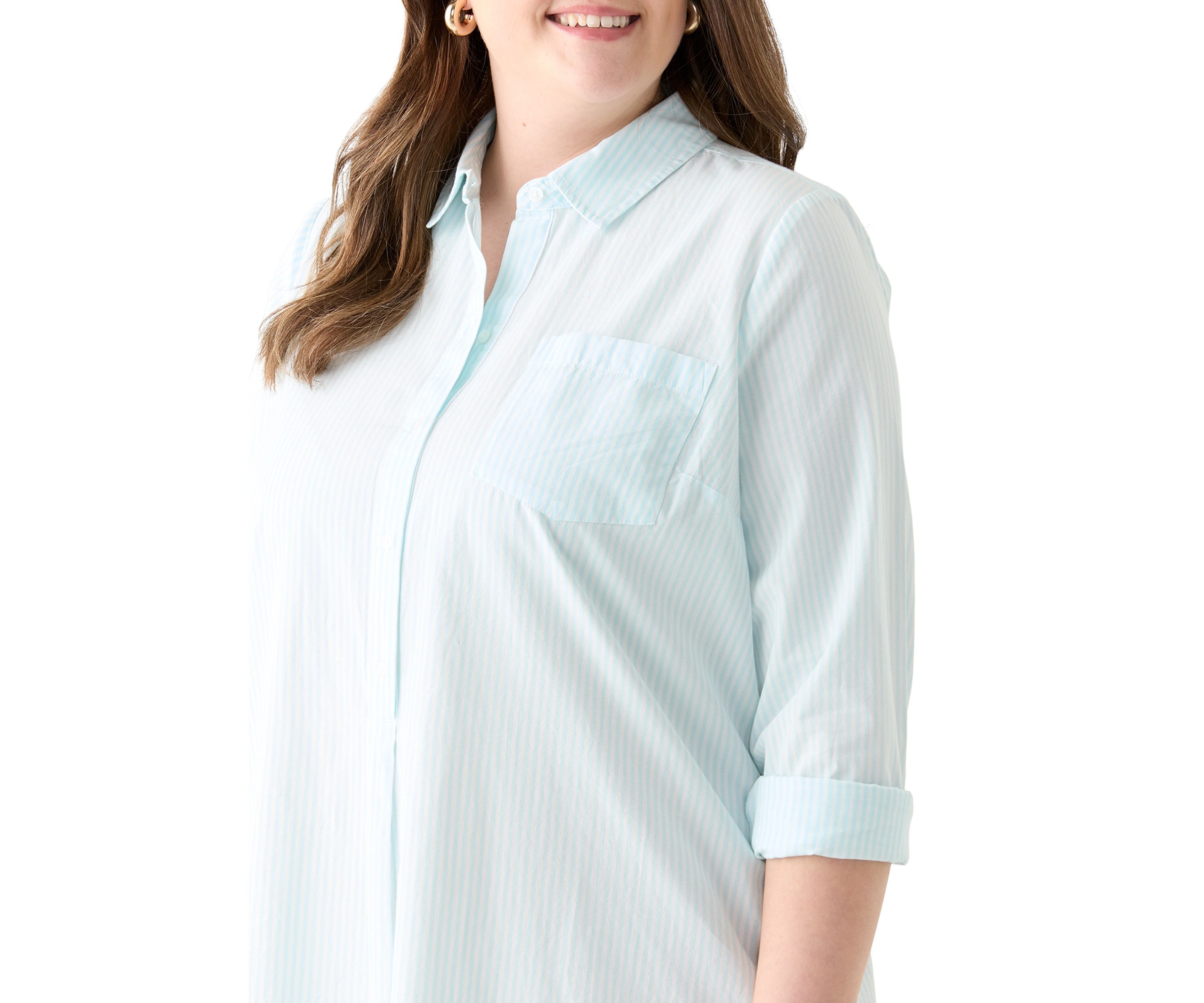Plus Size Flounce Shirtdress