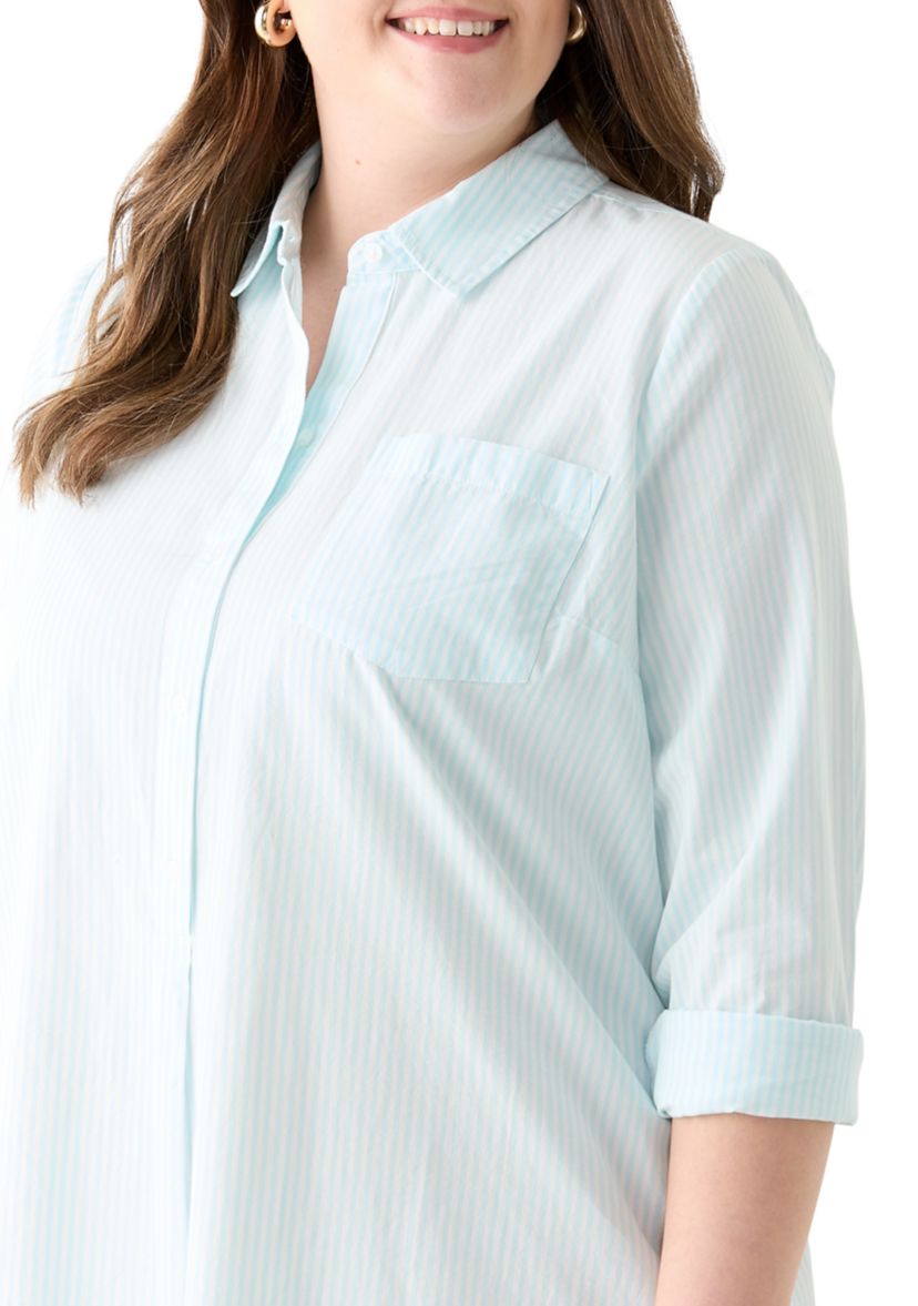 Plus Size Flounce Shirtdress
