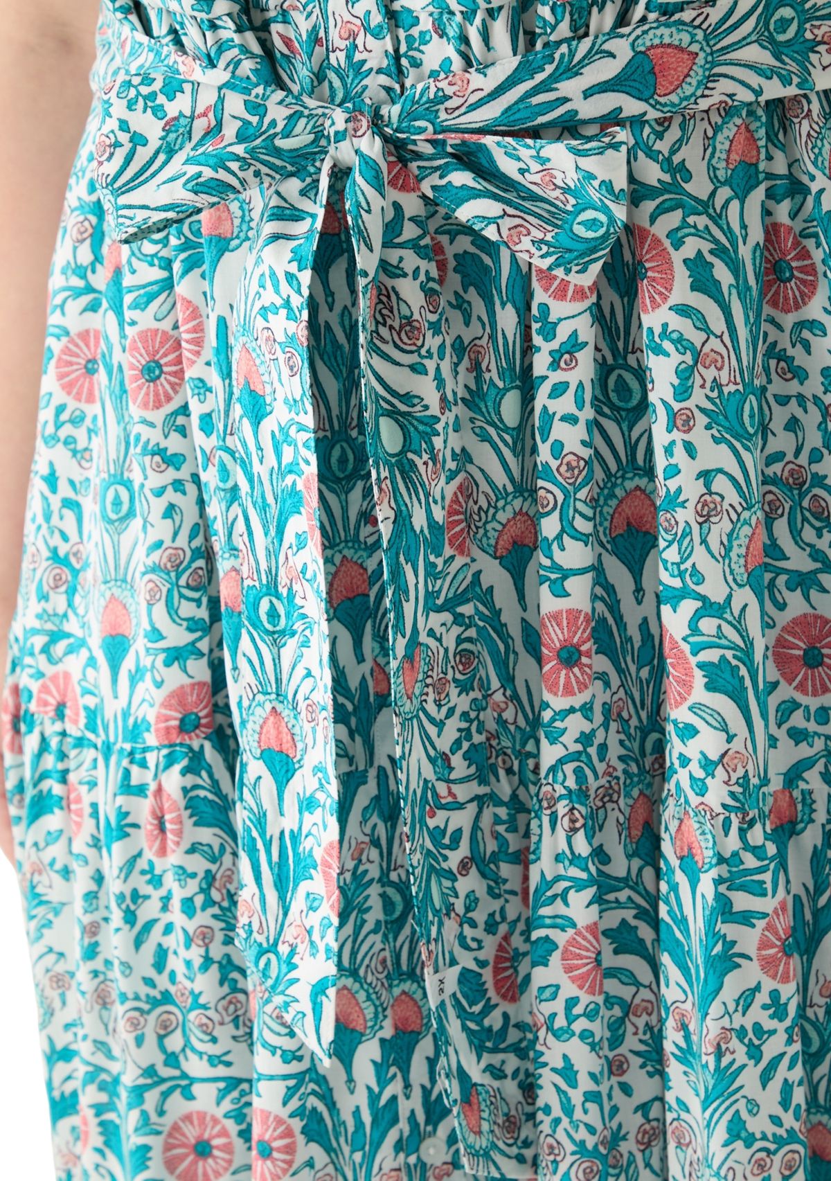 Plus Size Short Flutter Sleeve Printed Midi Dress