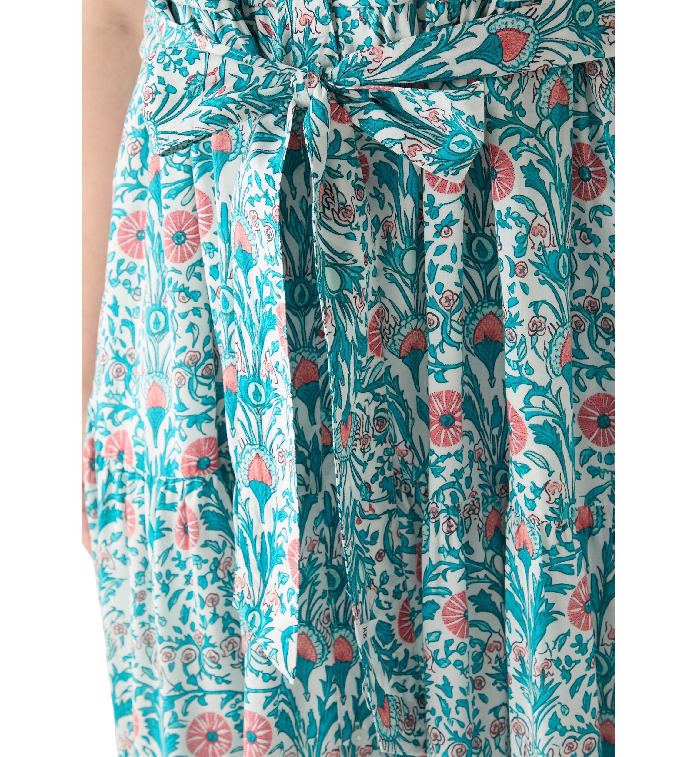 Plus Size Short Flutter Sleeve Printed Midi Dress