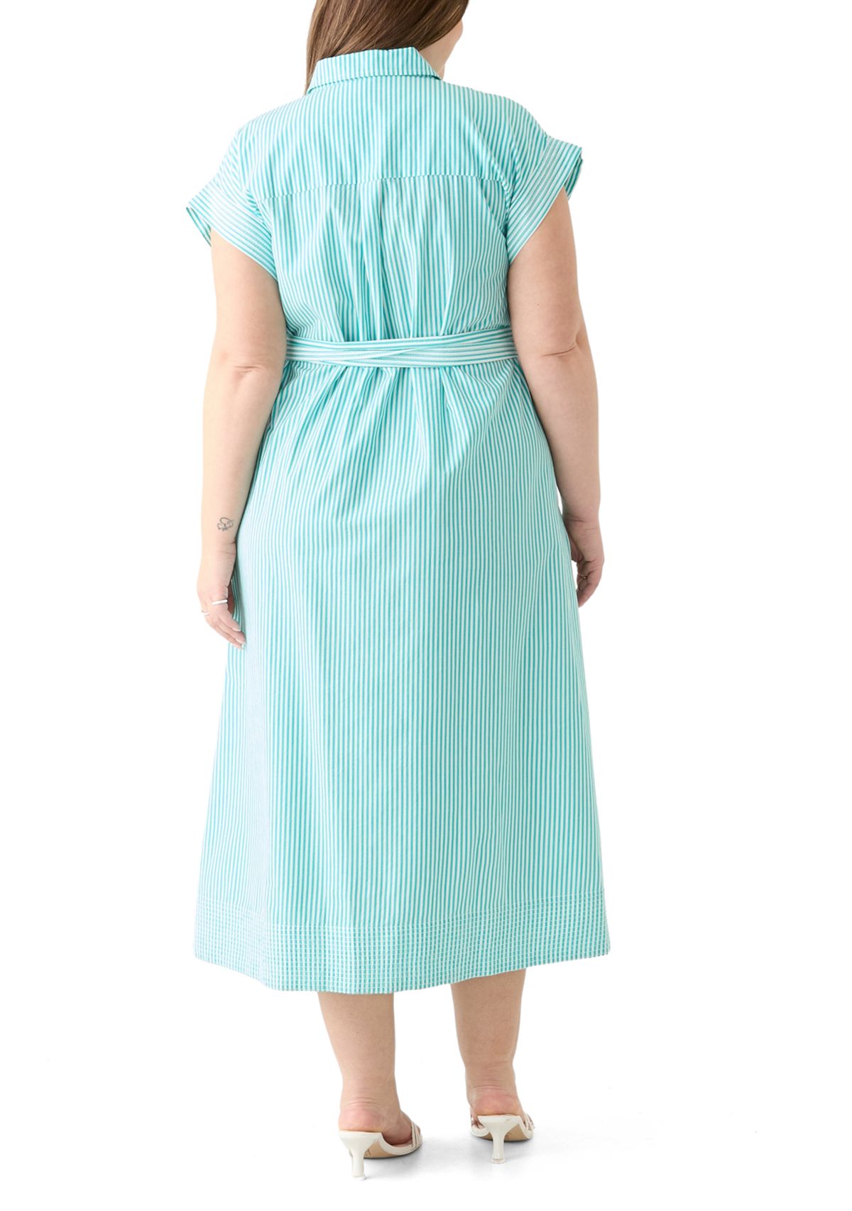 Plus Size Dolman Belted Midi Dress