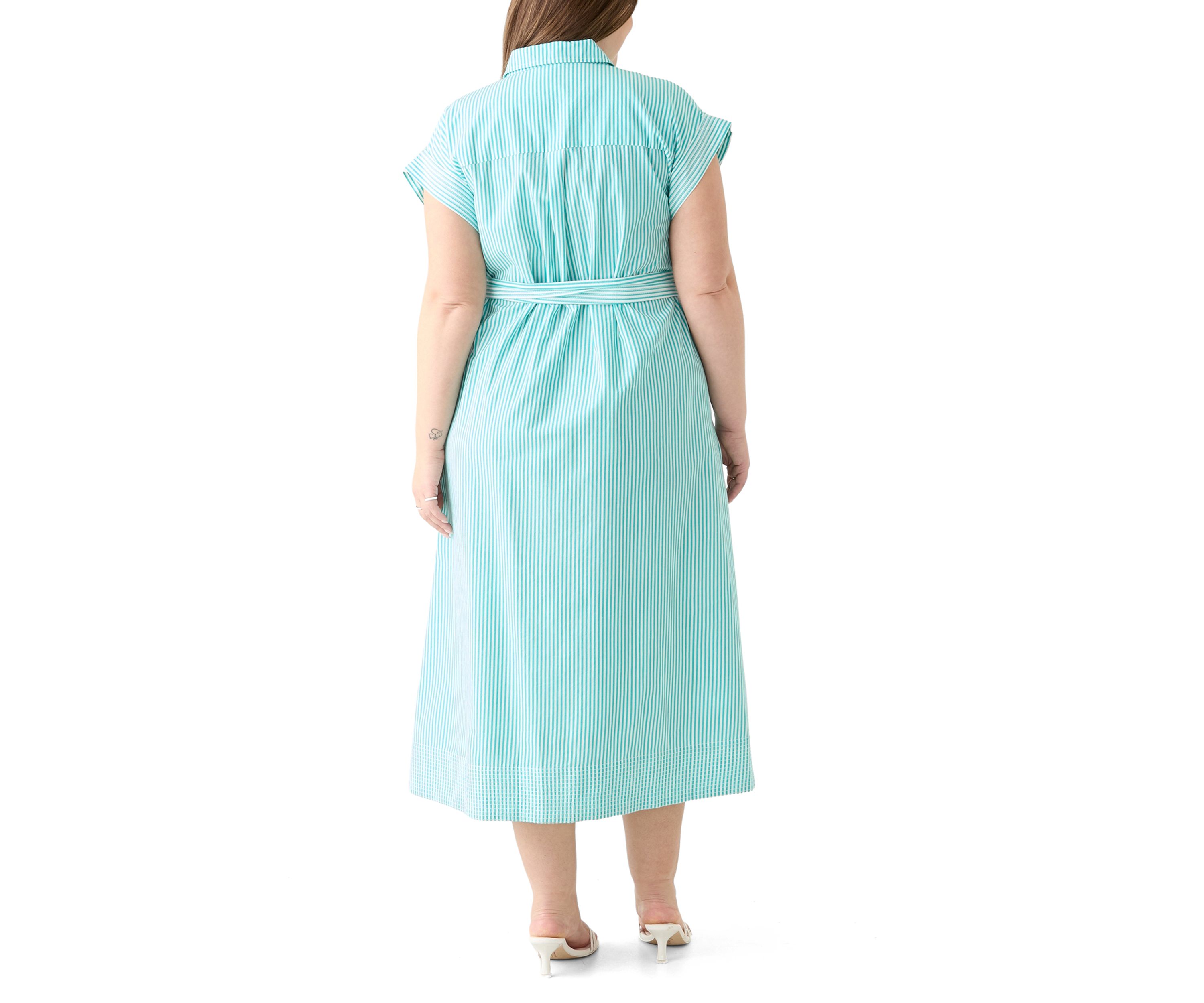 Plus Size Dolman Belted Midi Dress