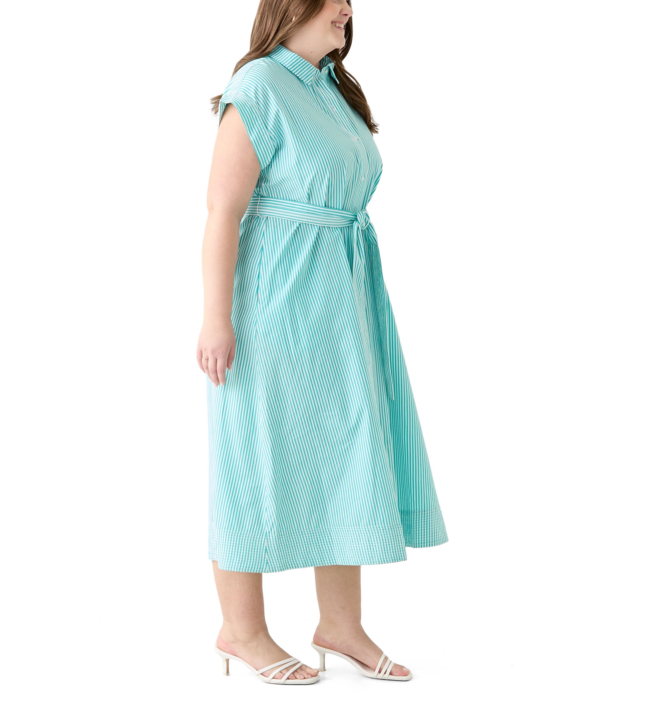 Plus Size Dolman Belted Midi Dress