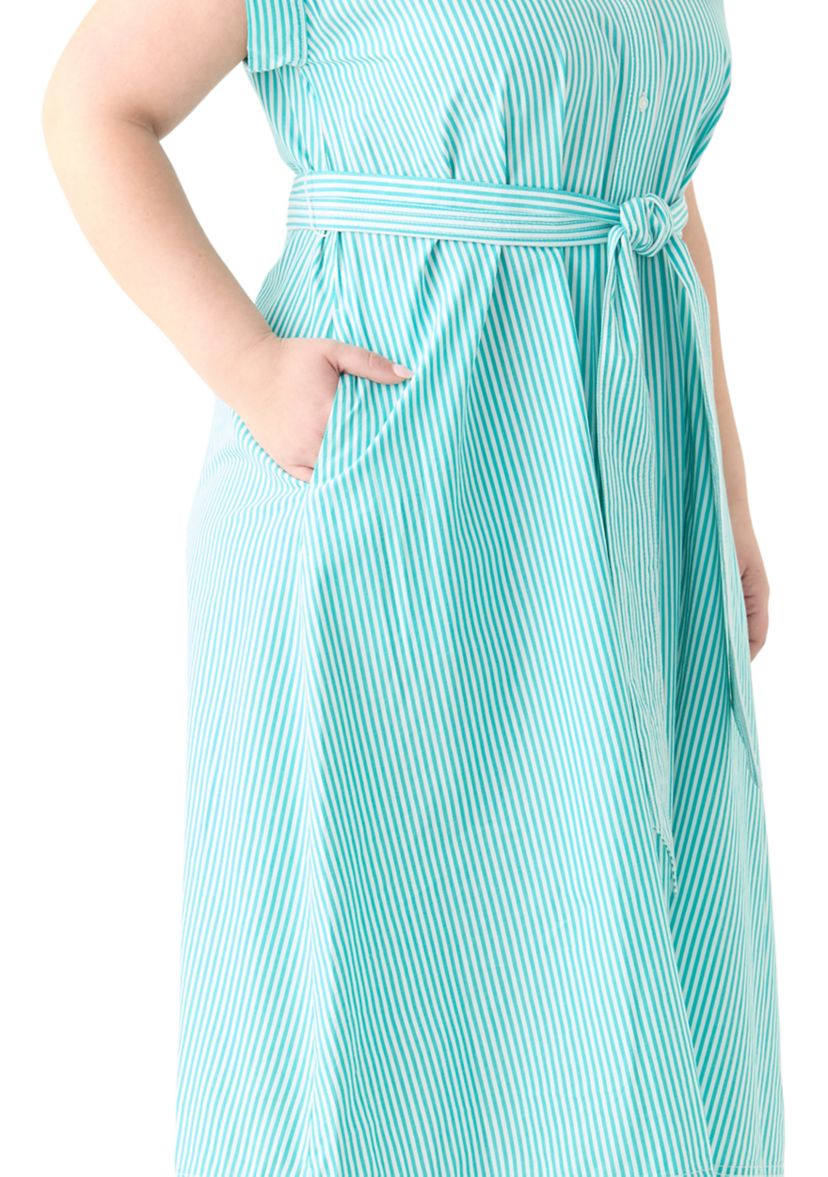 Plus Size Dolman Belted Midi Dress