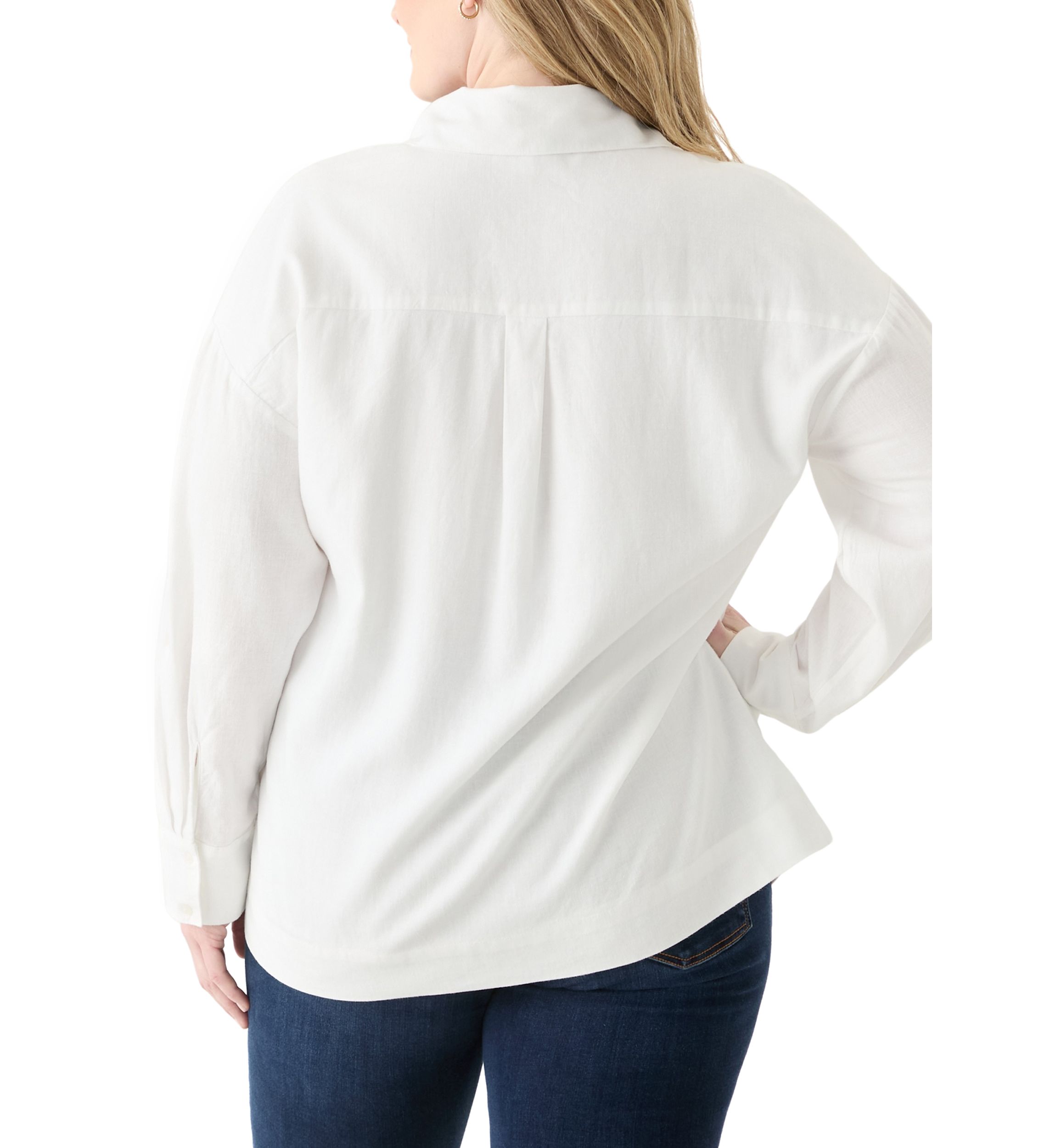 Plus Size Long Sleeve Popover Shirt