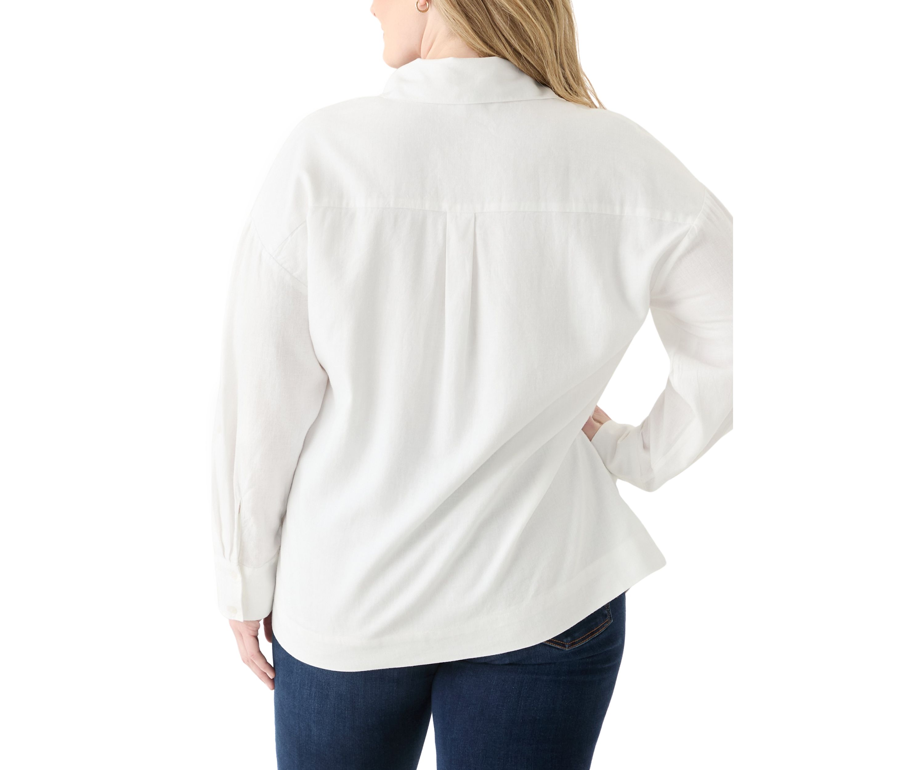 Plus Size Long Sleeve Popover Shirt