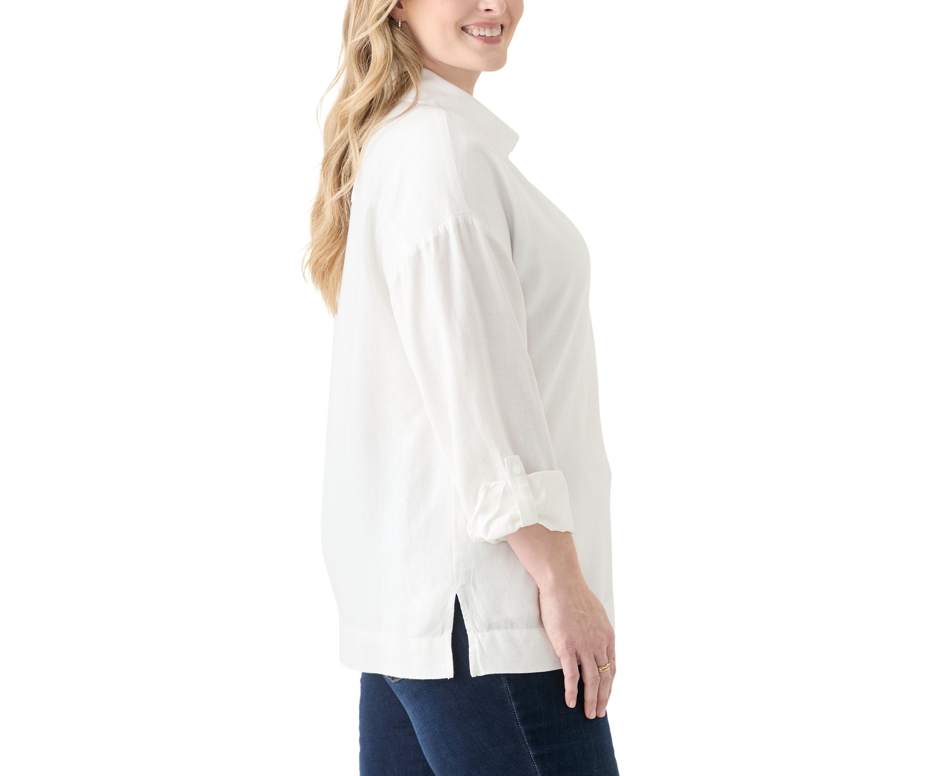 Plus Size Long Sleeve Popover Shirt