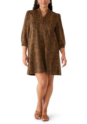 Crown & Ivy Women's Plus Size Leopard Knit Dress