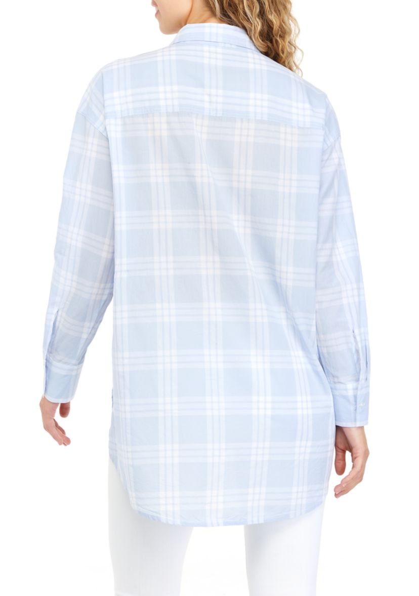 Juniors Long Sleeve Button Down Shirt 