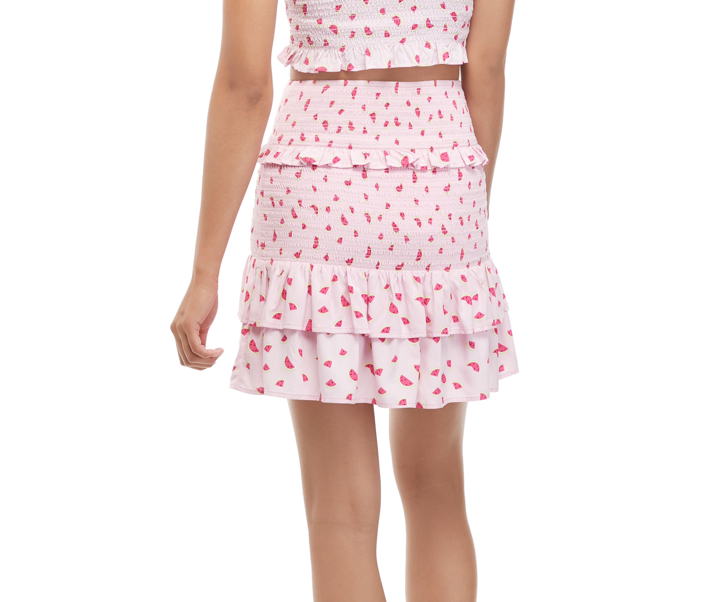Juniors Smocked Ruffle Skirt