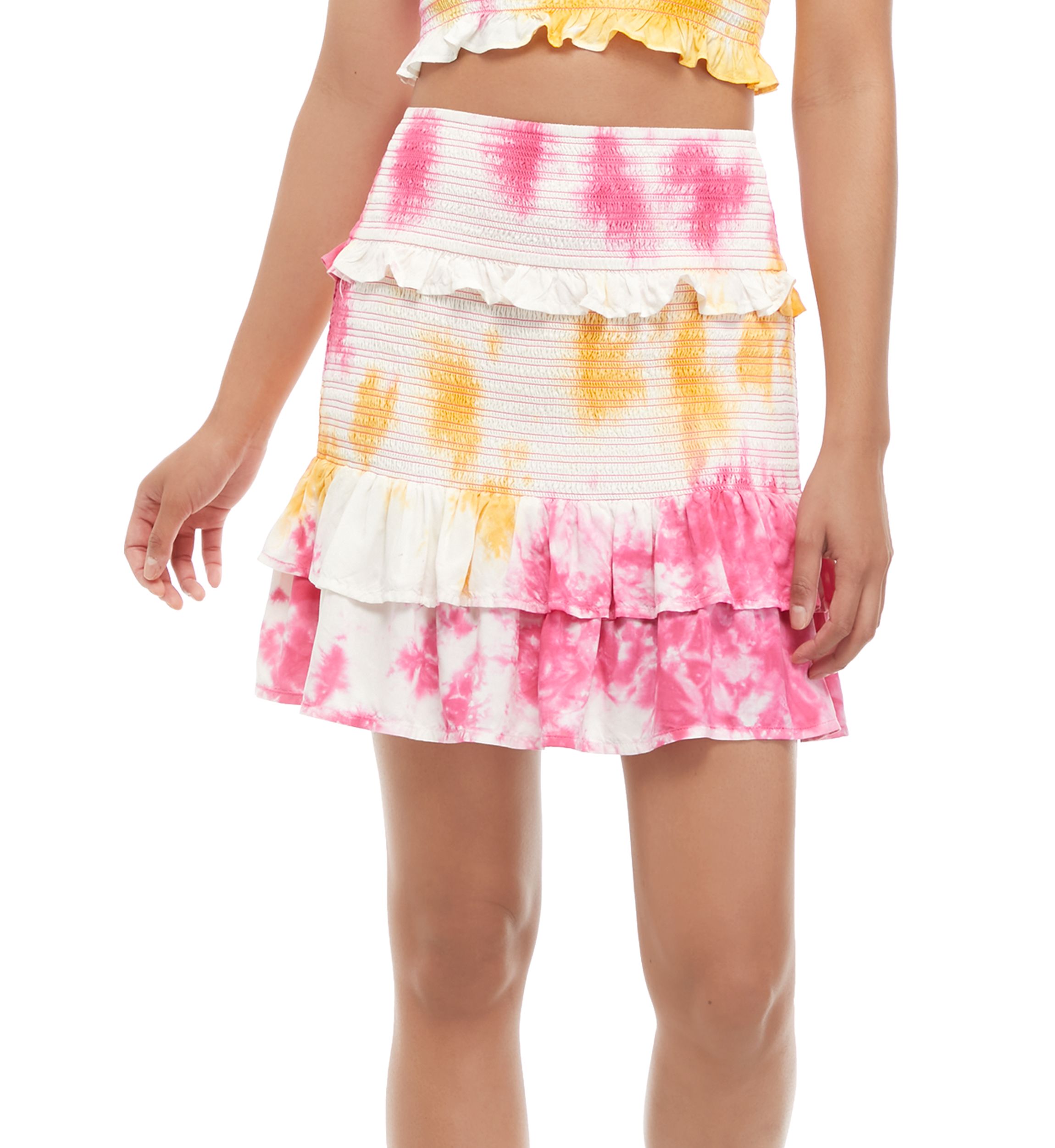Juniors Smocked Ruffle Skirt