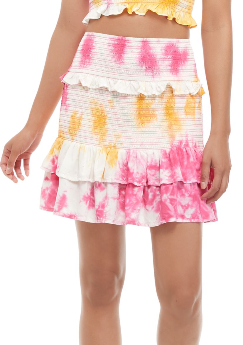Juniors Smocked Ruffle Skirt