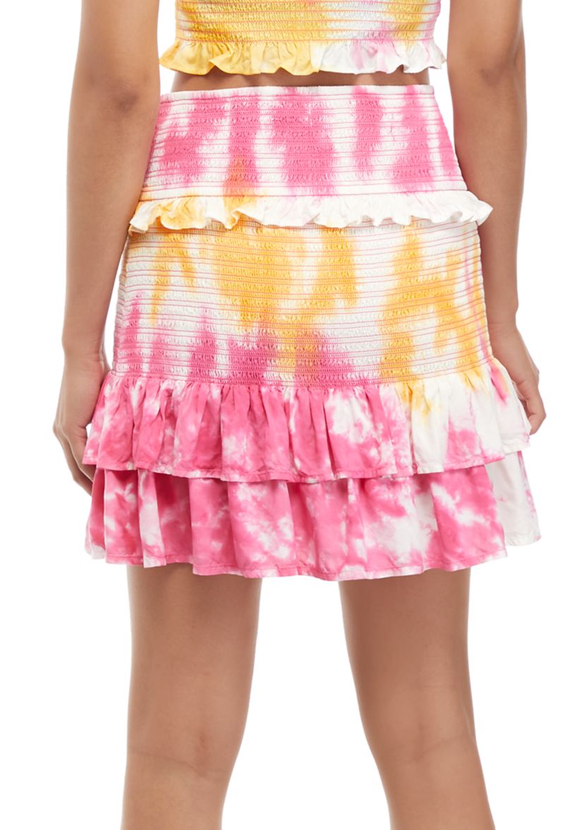 Juniors Smocked Ruffle Skirt
