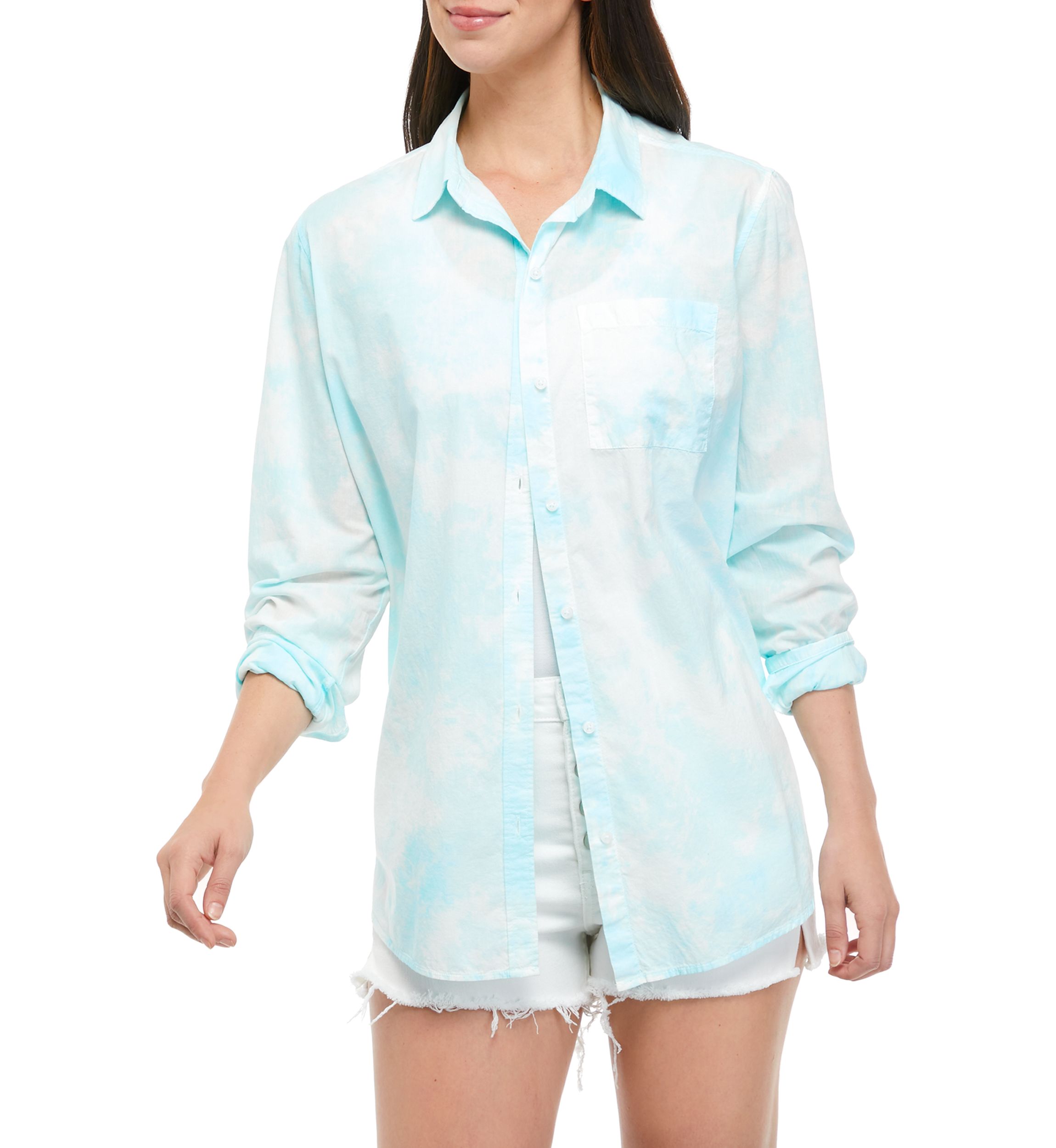 Juniors Long Sleeve Cotton Voile Top