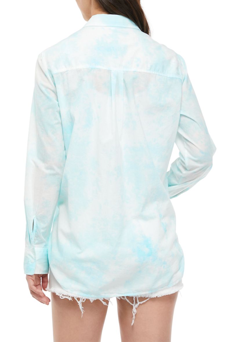 Juniors Long Sleeve Cotton Voile Top