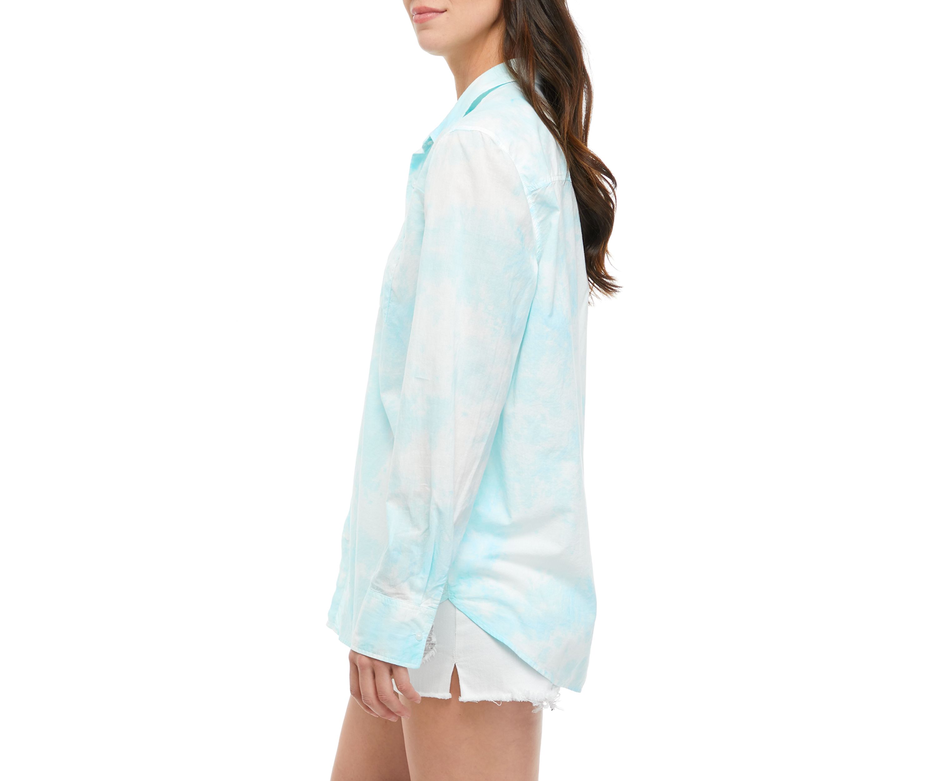 Juniors Long Sleeve Cotton Voile Top