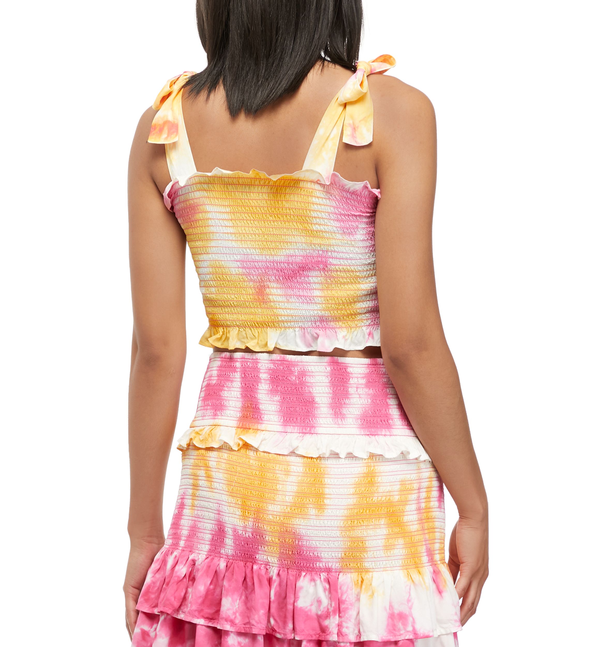 Juniors Smocked Ruffle Top