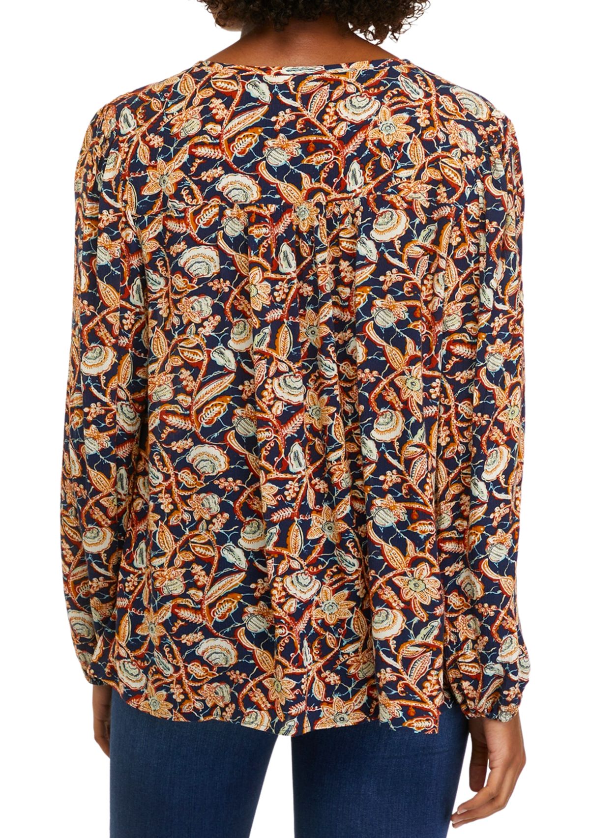 Womens Long Sleeve Peasant Top