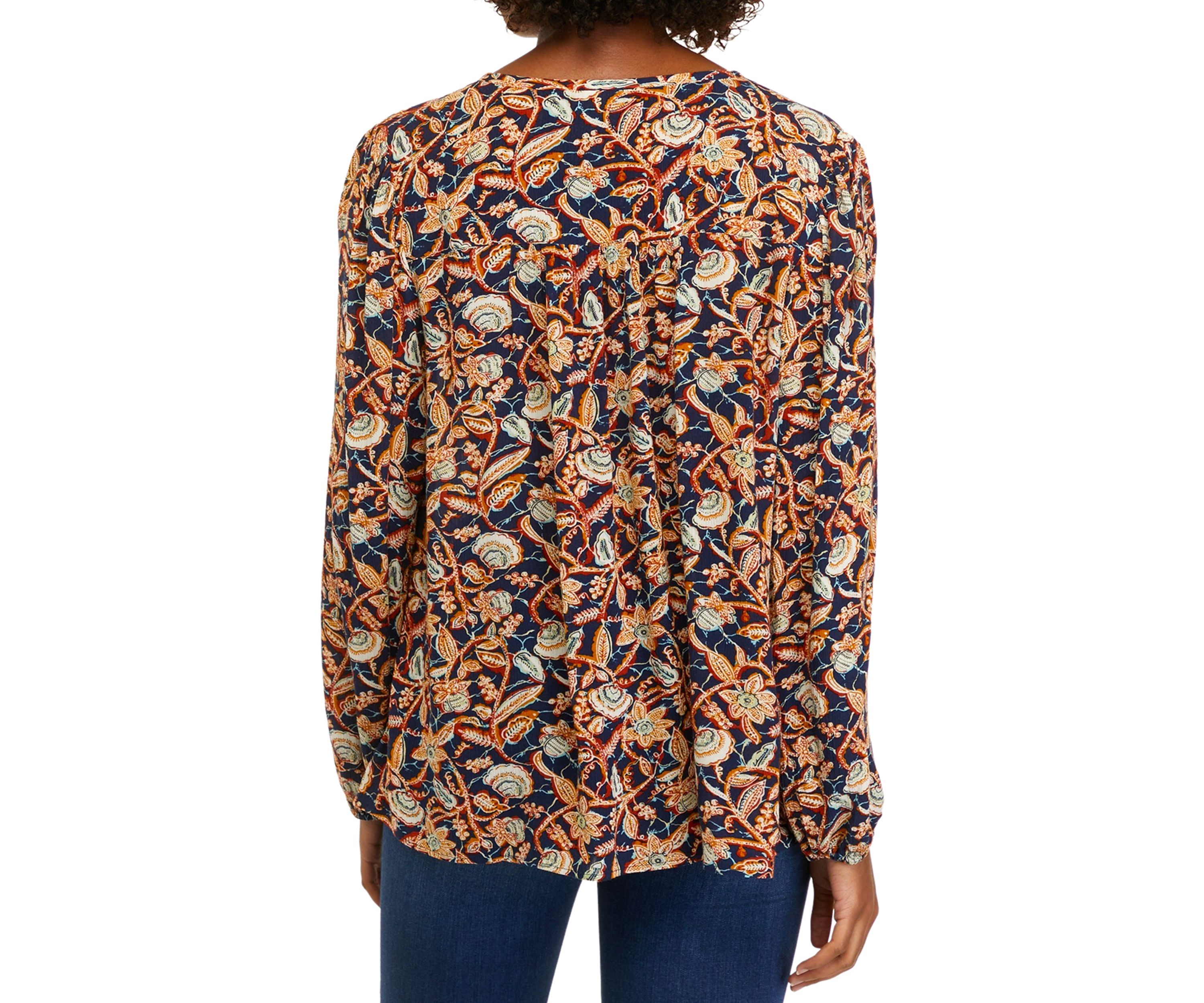 Womens Long Sleeve Peasant Top