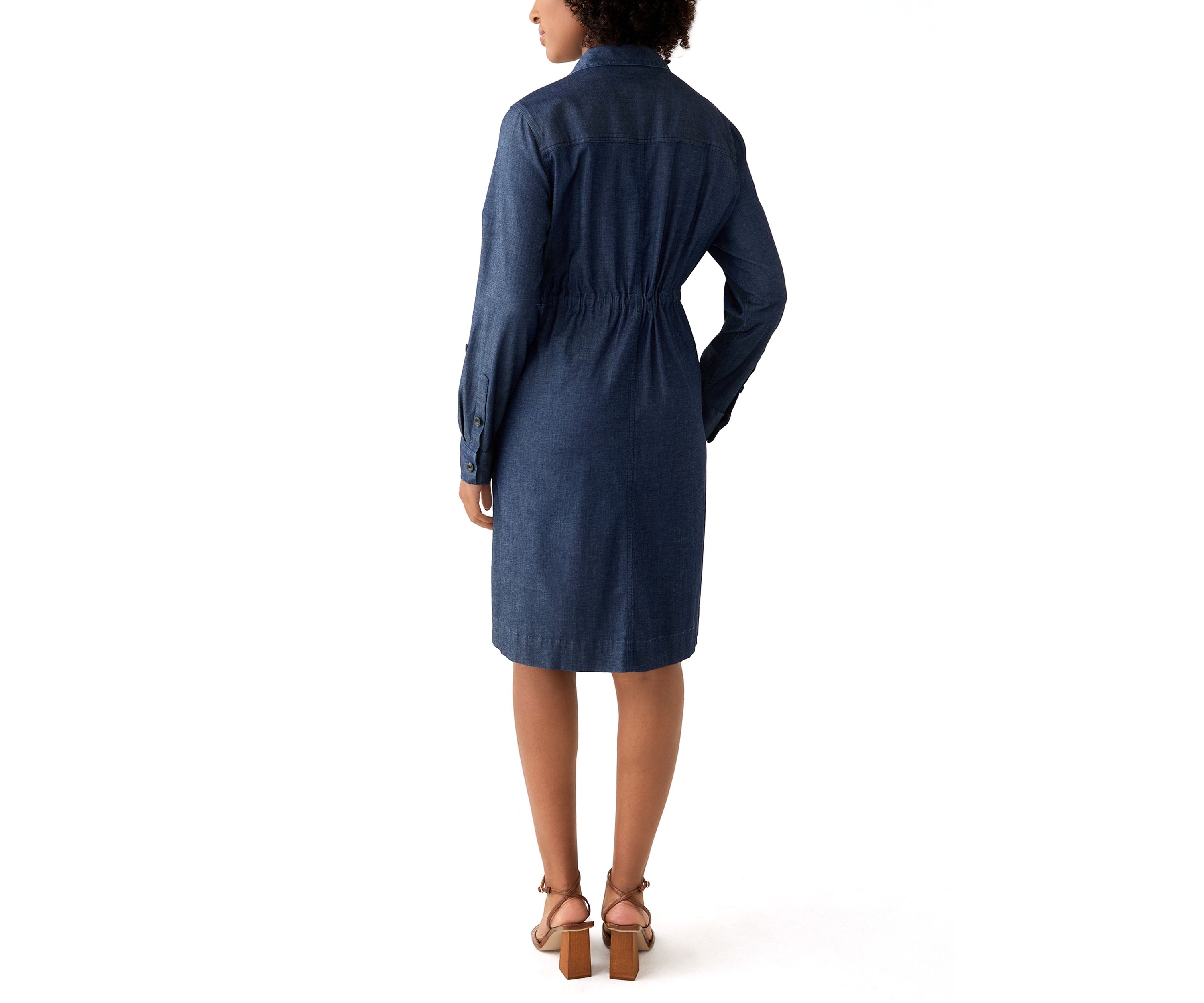 Womens Long Sleeve Utility Shirtdress