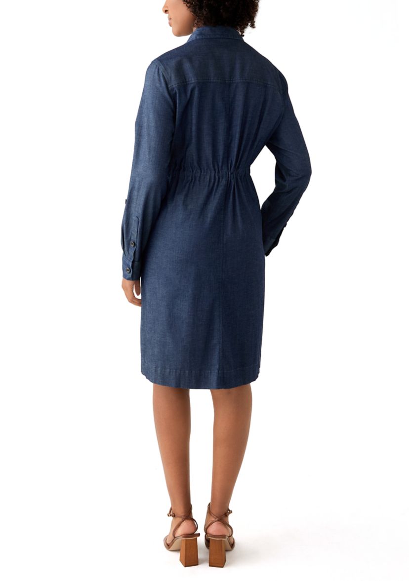 Womens Long Sleeve Utility Shirtdress