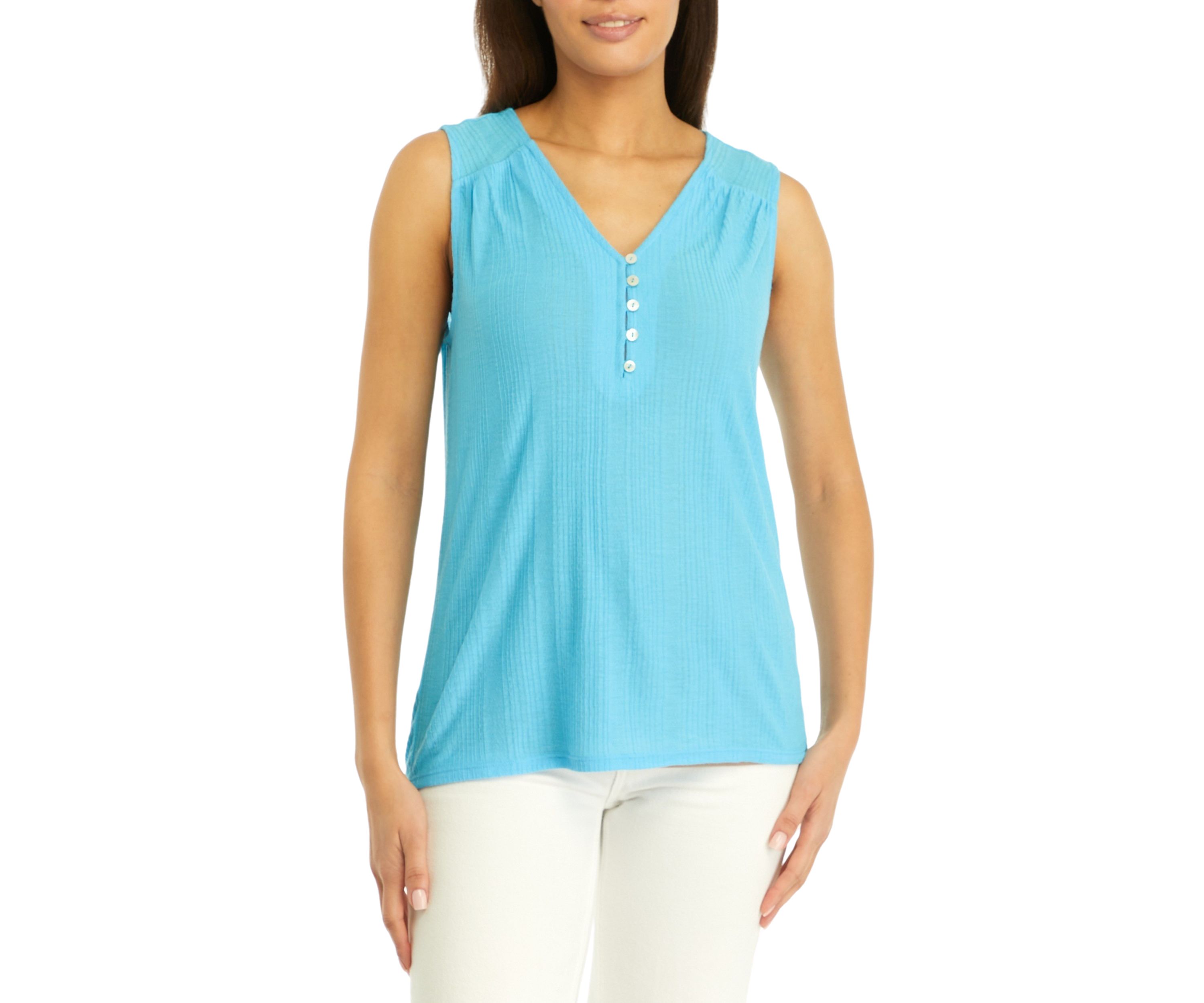 Womens Solid Sleeveless Tank Top